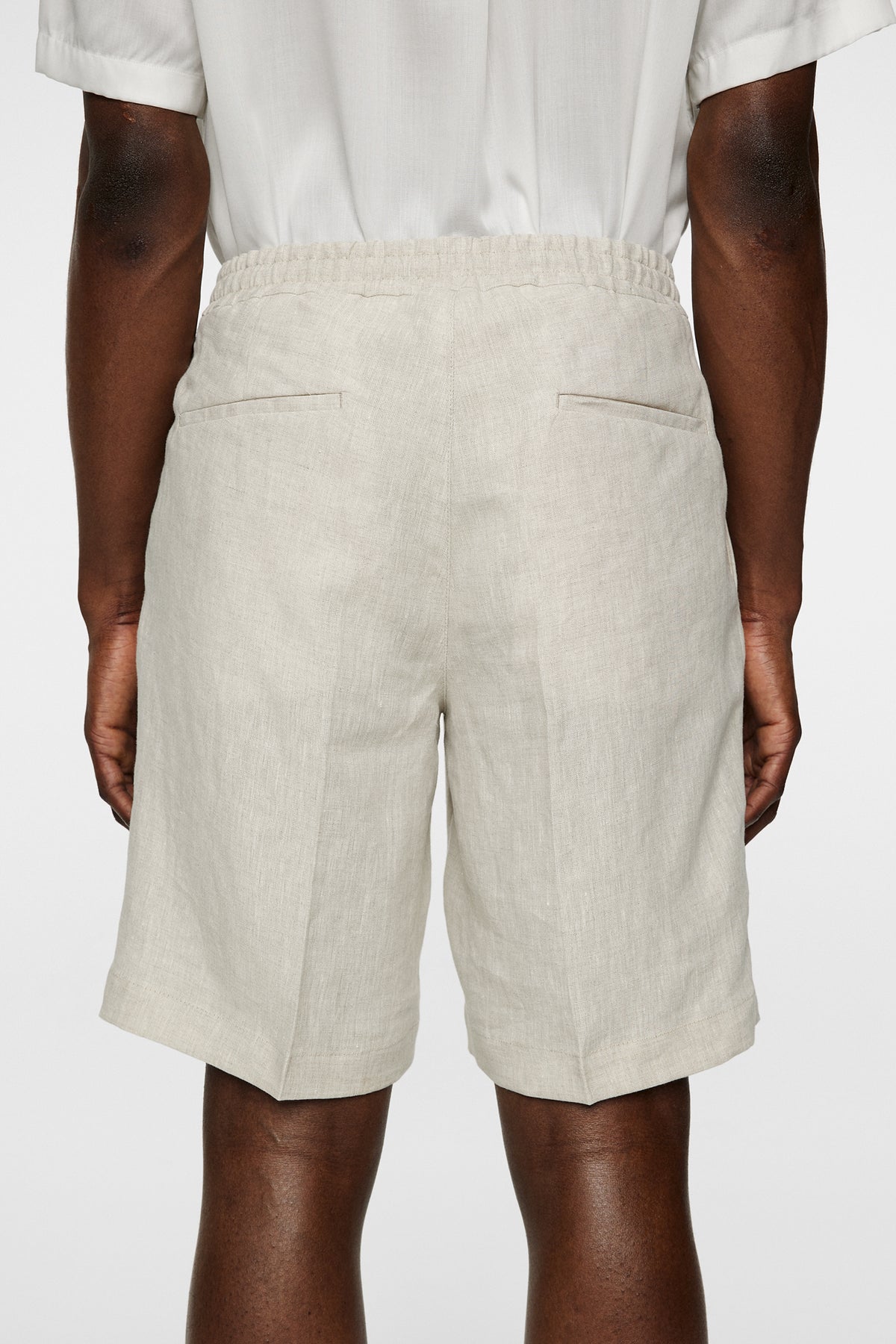 Brady Drape Linen Shorts in Moonbeam by J.Lindeberg