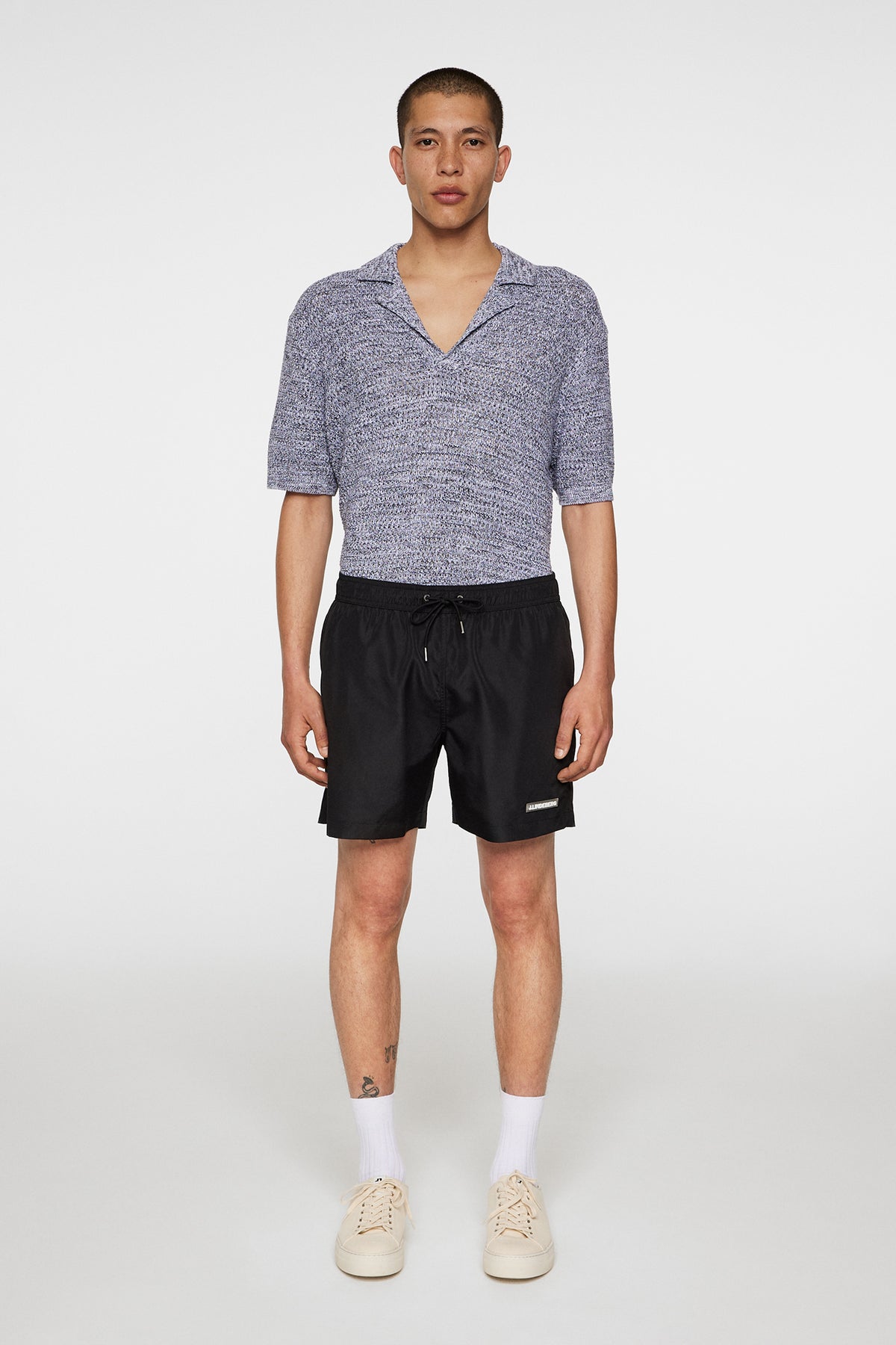 Banks Solid Swim Trunks in Black by J.Lindeberg