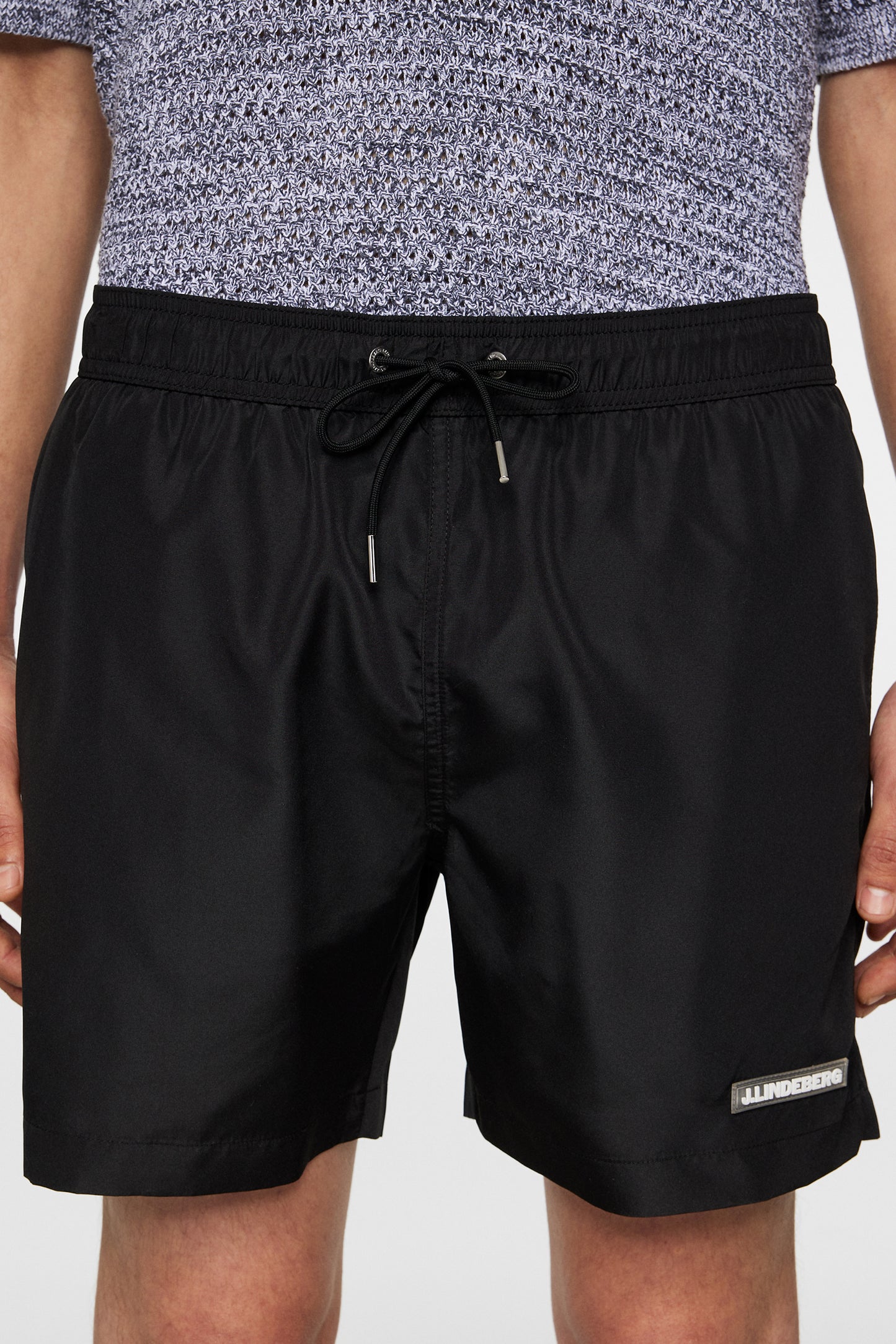Banks Solid Swim Trunks in Black by J.Lindeberg