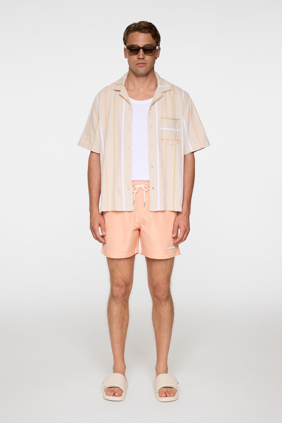 Banks Solid Swim Trunks in Mock Orange by J.Lindeberg