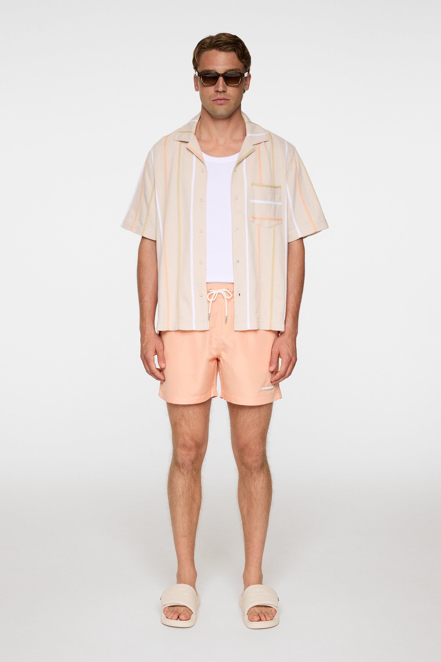 Banks Solid Swim Trunks in Mock Orange by J.Lindeberg
