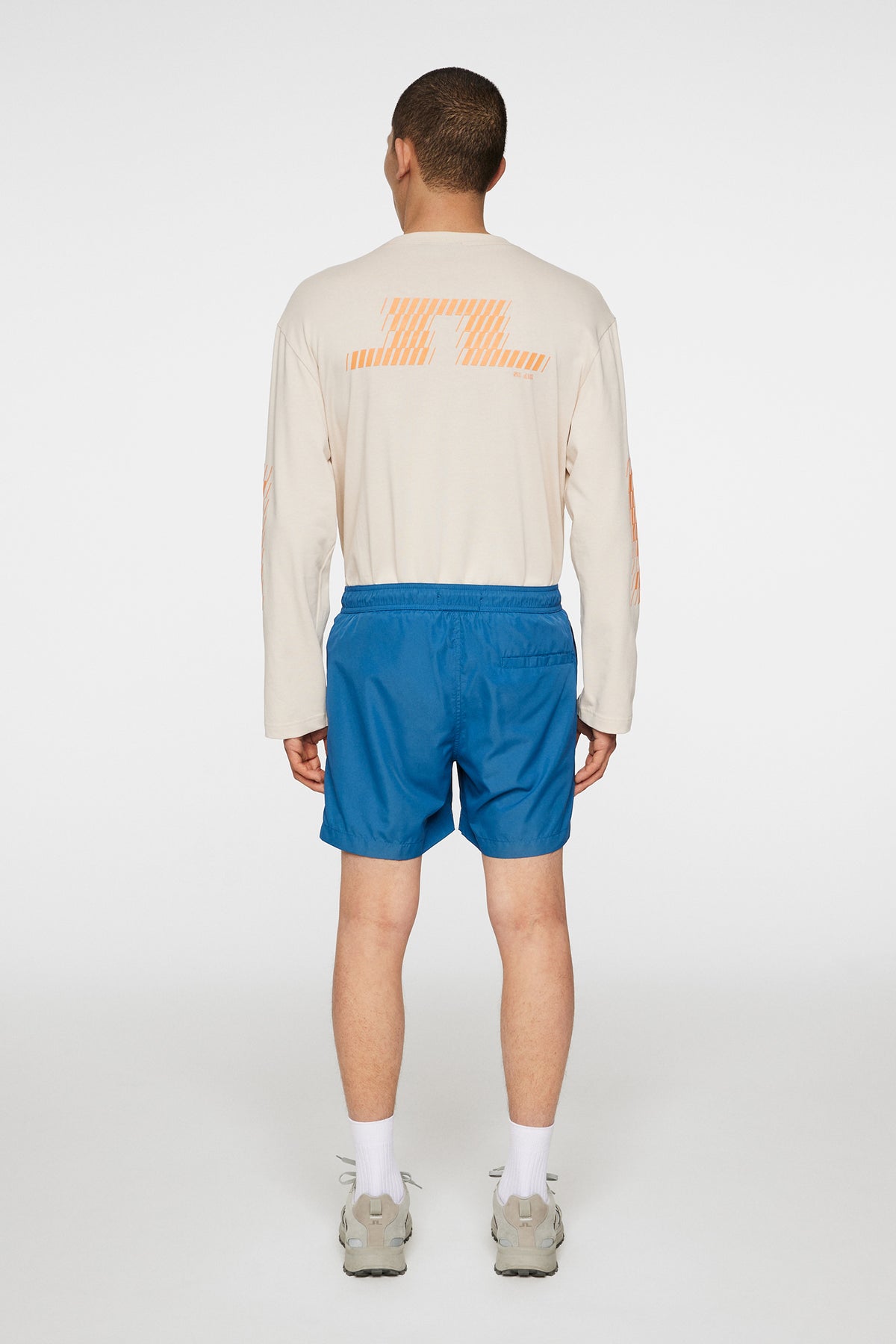 Banks Solid Swim Trunks in Dark Blue by J.Lindeberg