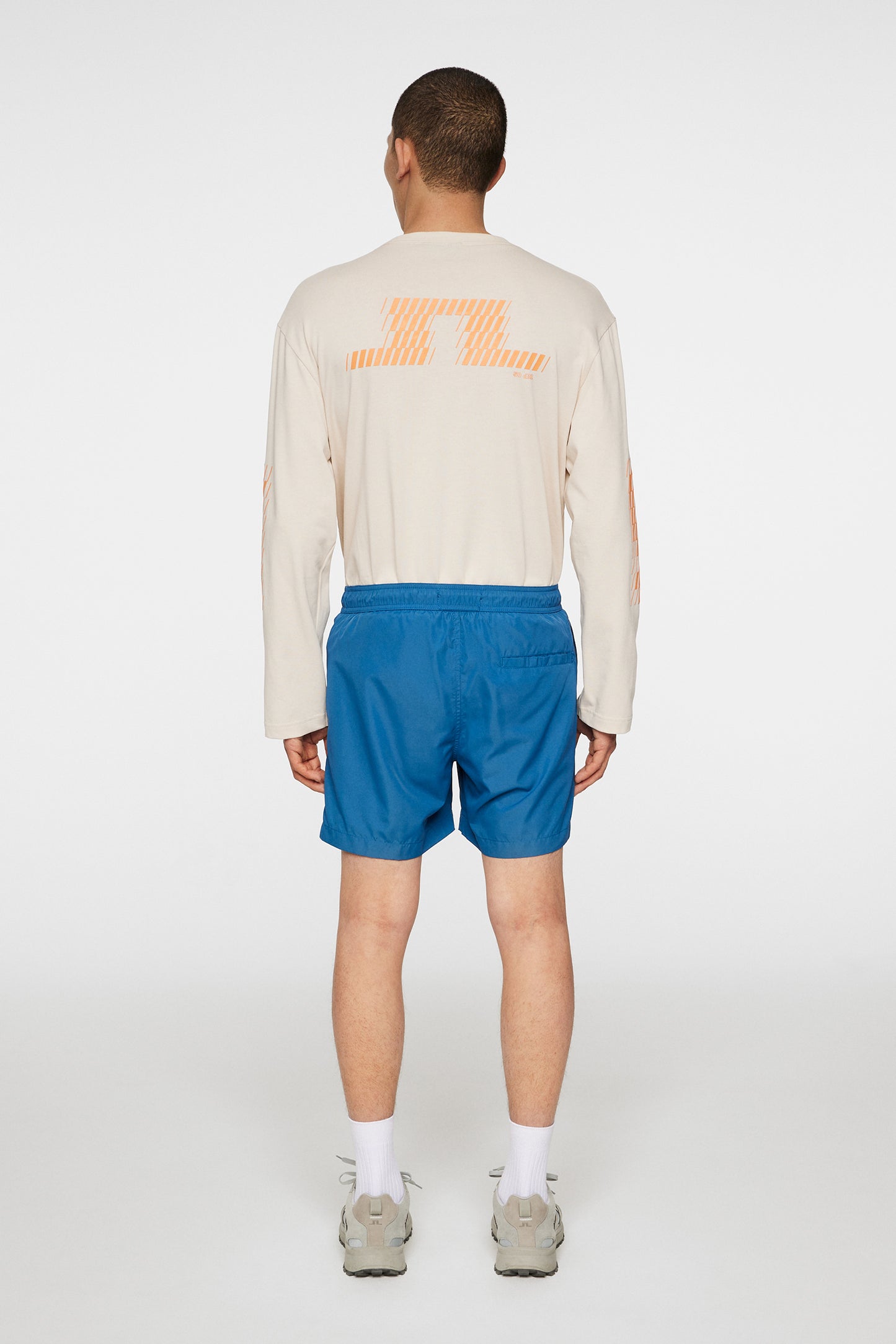 Banks Solid Swim Trunks in Dark Blue by J.Lindeberg