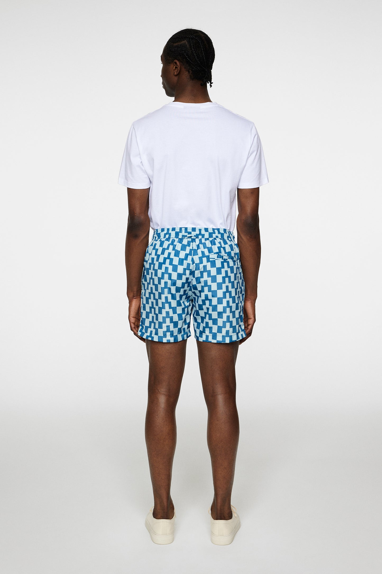 Banks Bridge Stack Swim Trunks in Bridge Stack Blue M by J.Lindeberg