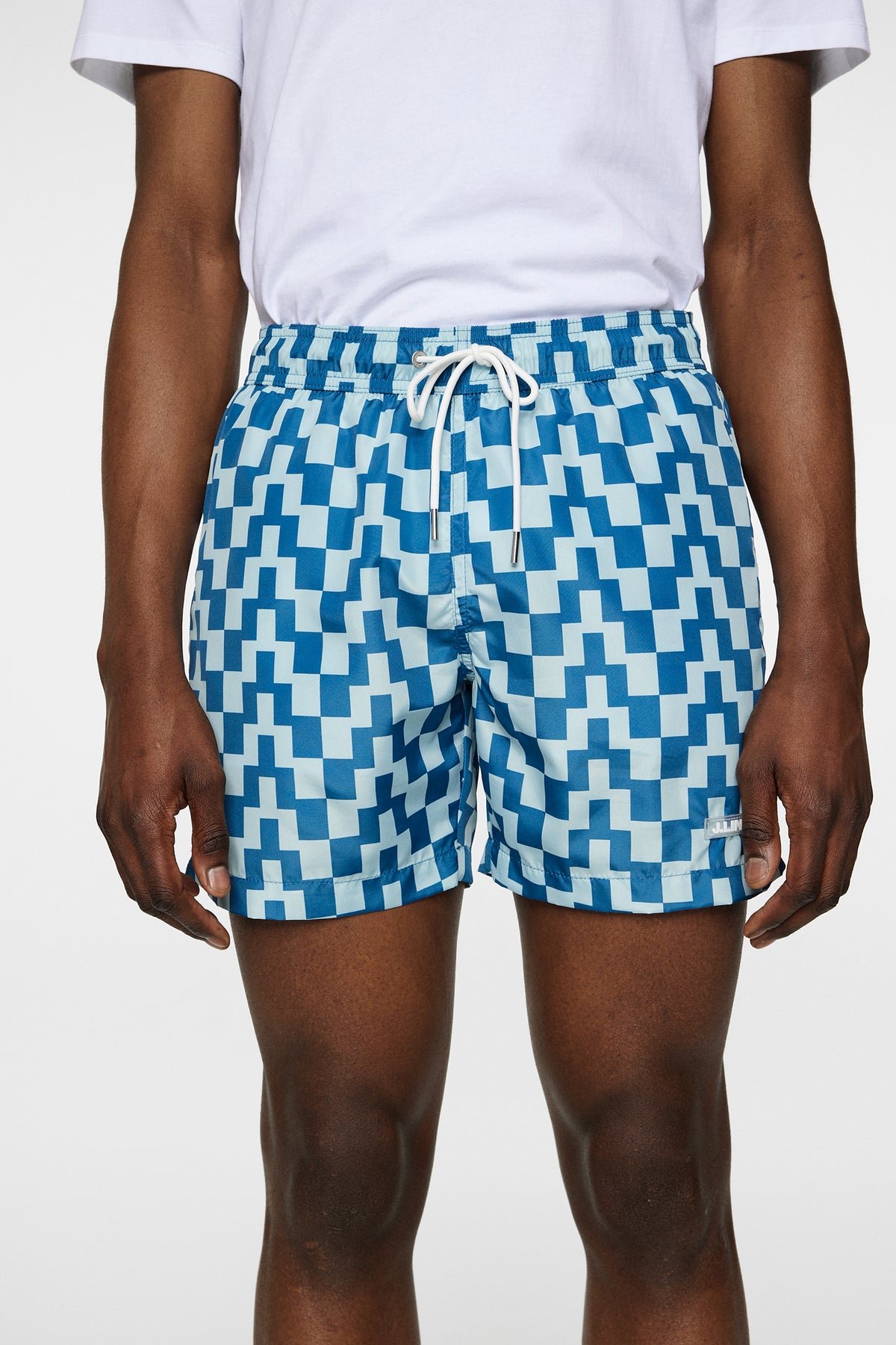 Banks Bridge Stack Swim Trunks in Bridge Stack Blue M by J.Lindeberg