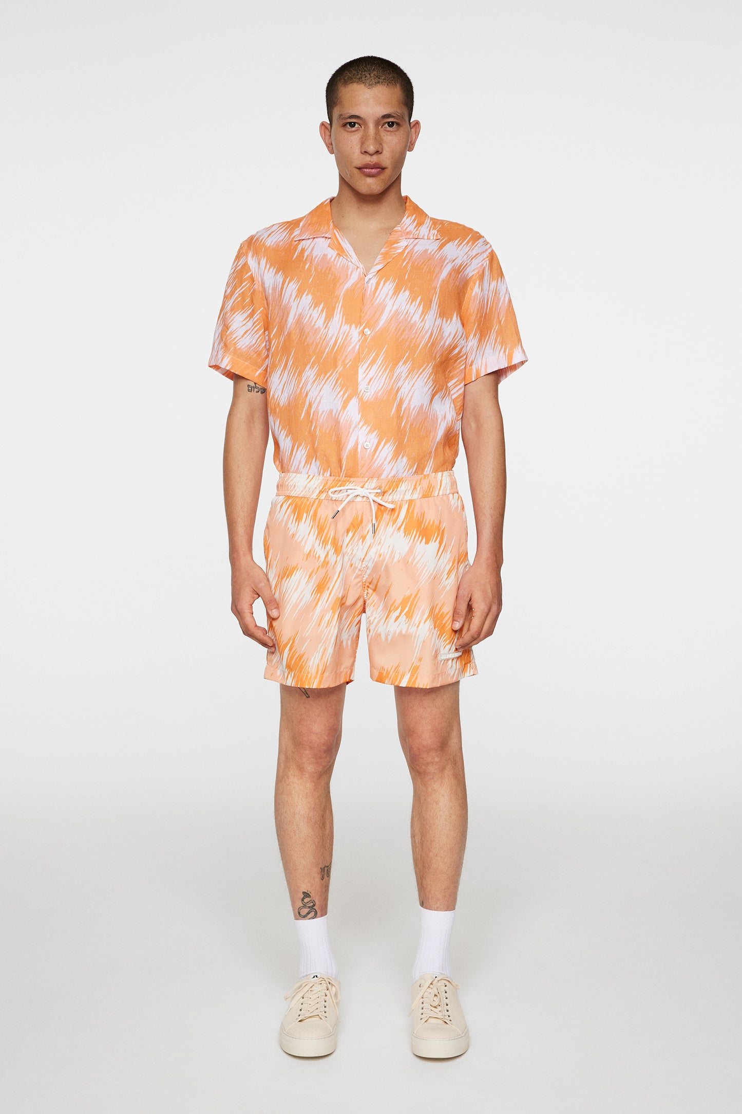 Banks Thunderstorm Swim Trunks in Thunderstorm Orange M by J.Lindeberg