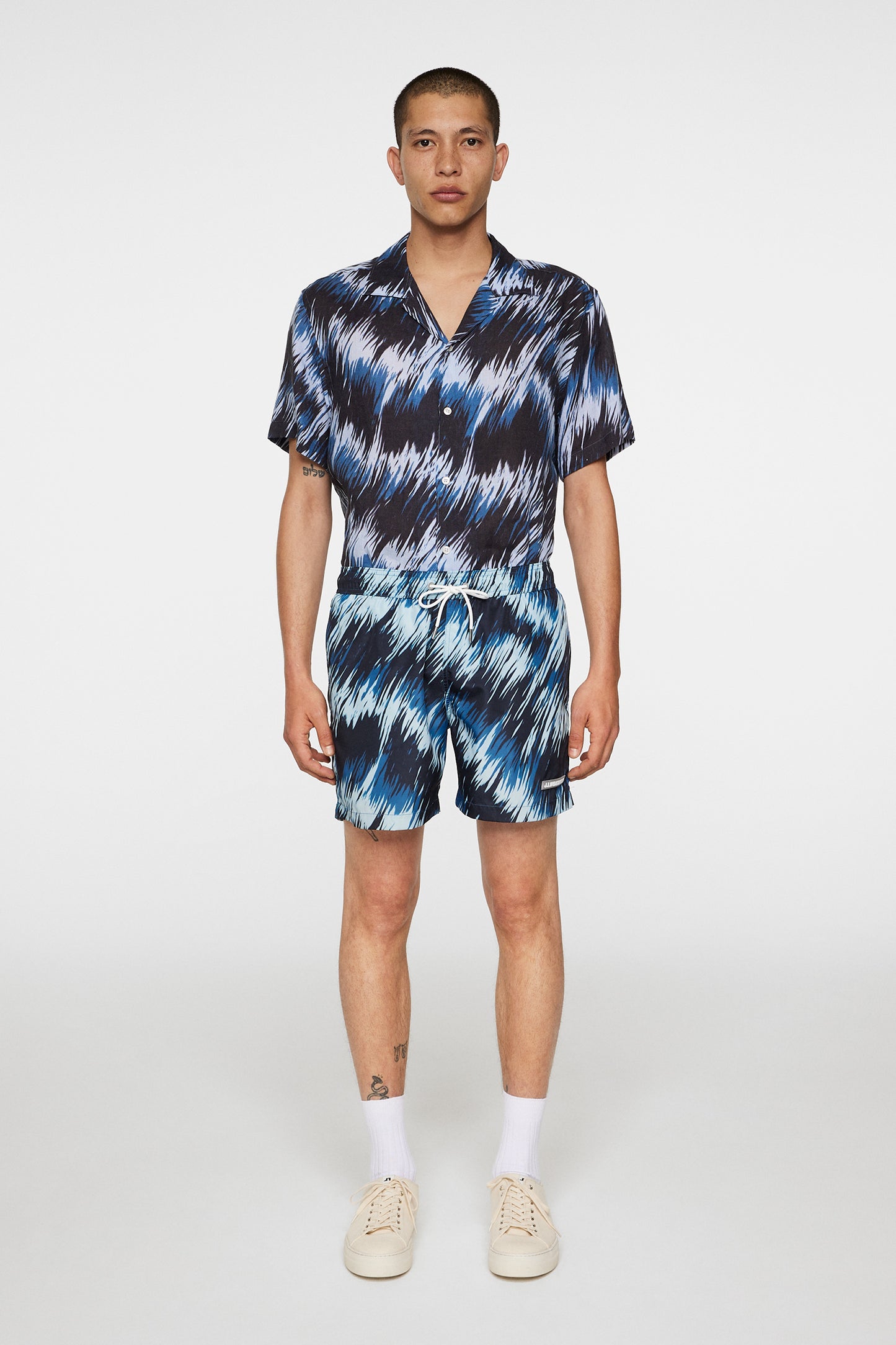 Banks Thunderstorm Swim Trunks in Thunderstorm Navy M by J.Lindeberg