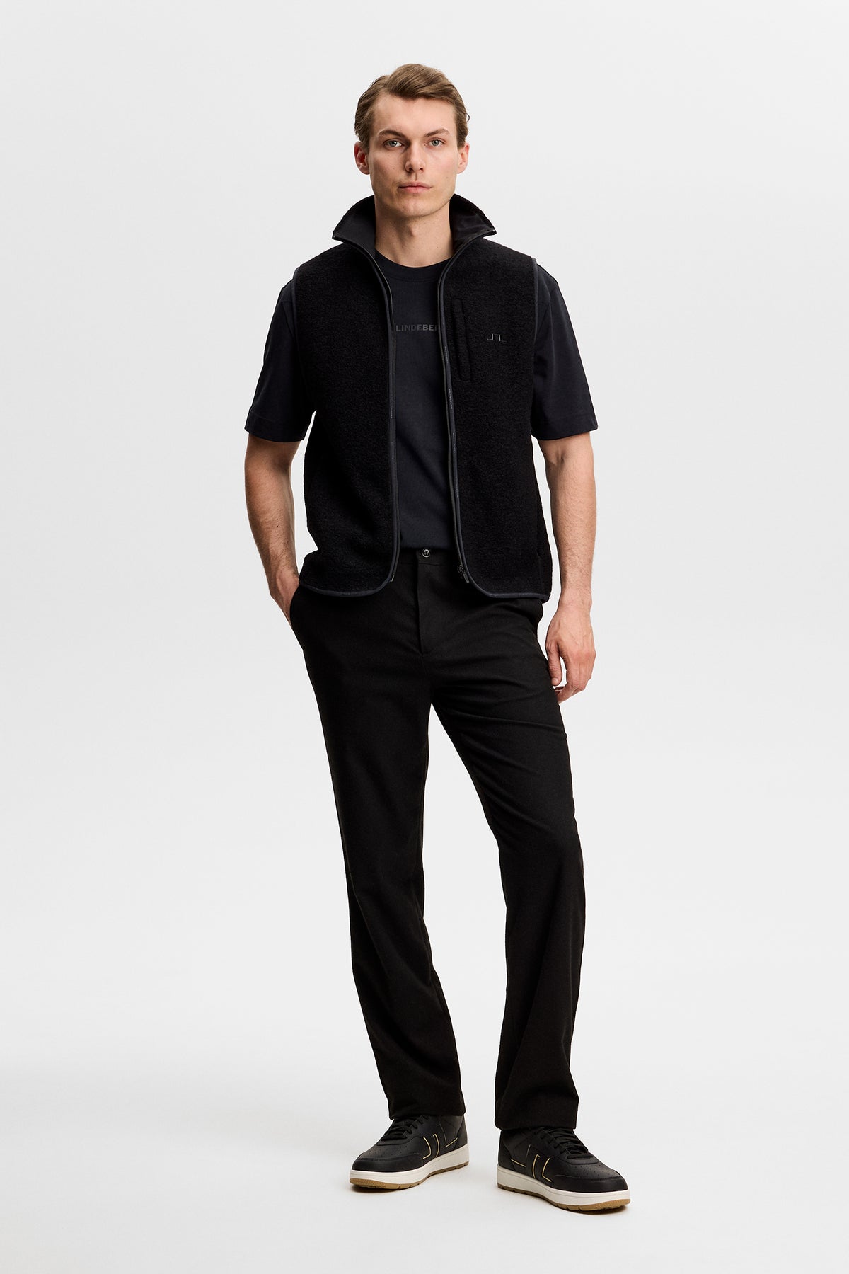 Logan Brushed Twill Pants in Black by J.Lindeberg