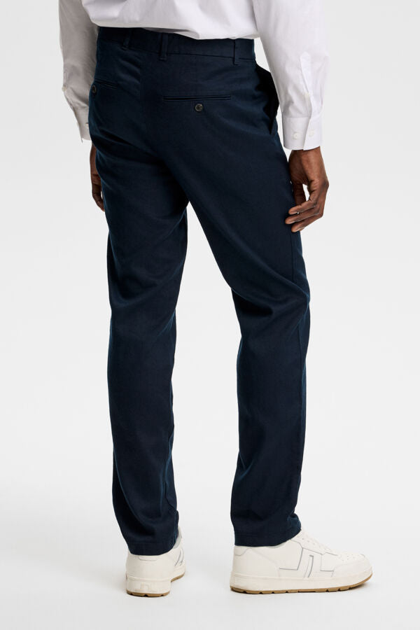 Logan Stretch Linen Pants / JL Navy