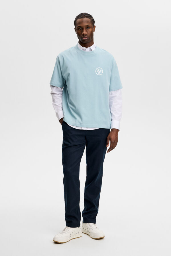 Logan Stretch Linen Pants / JL Navy