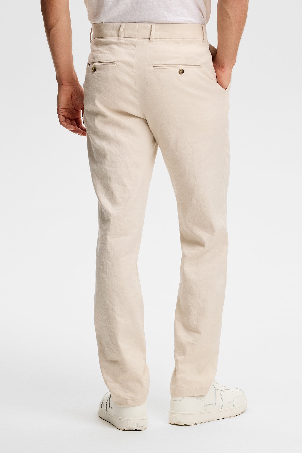 Logan Stretch Linen Pants in Moonbeam by J.Lindeberg