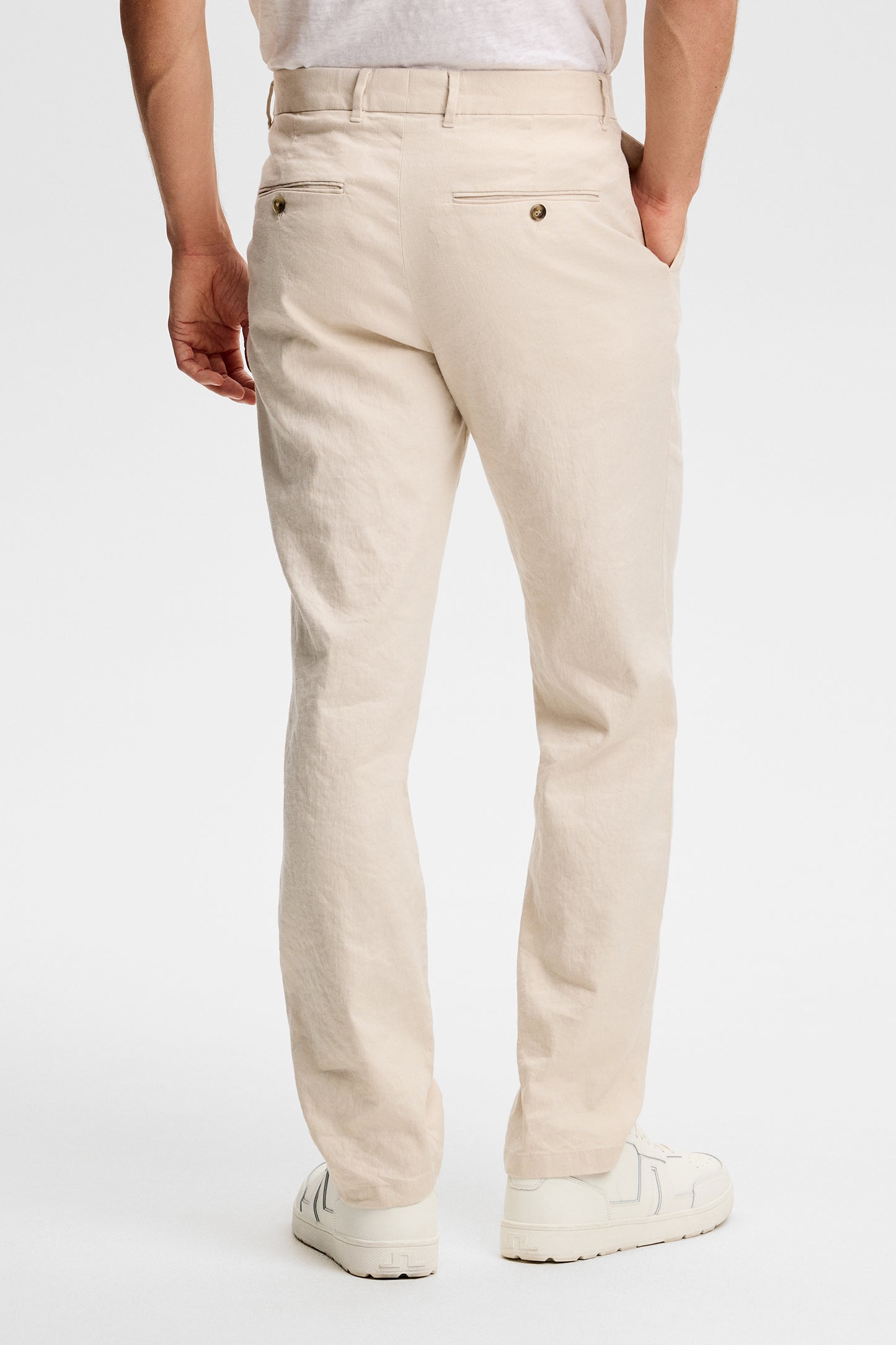 Logan Stretch Linen Pants in Moonbeam by J.Lindeberg