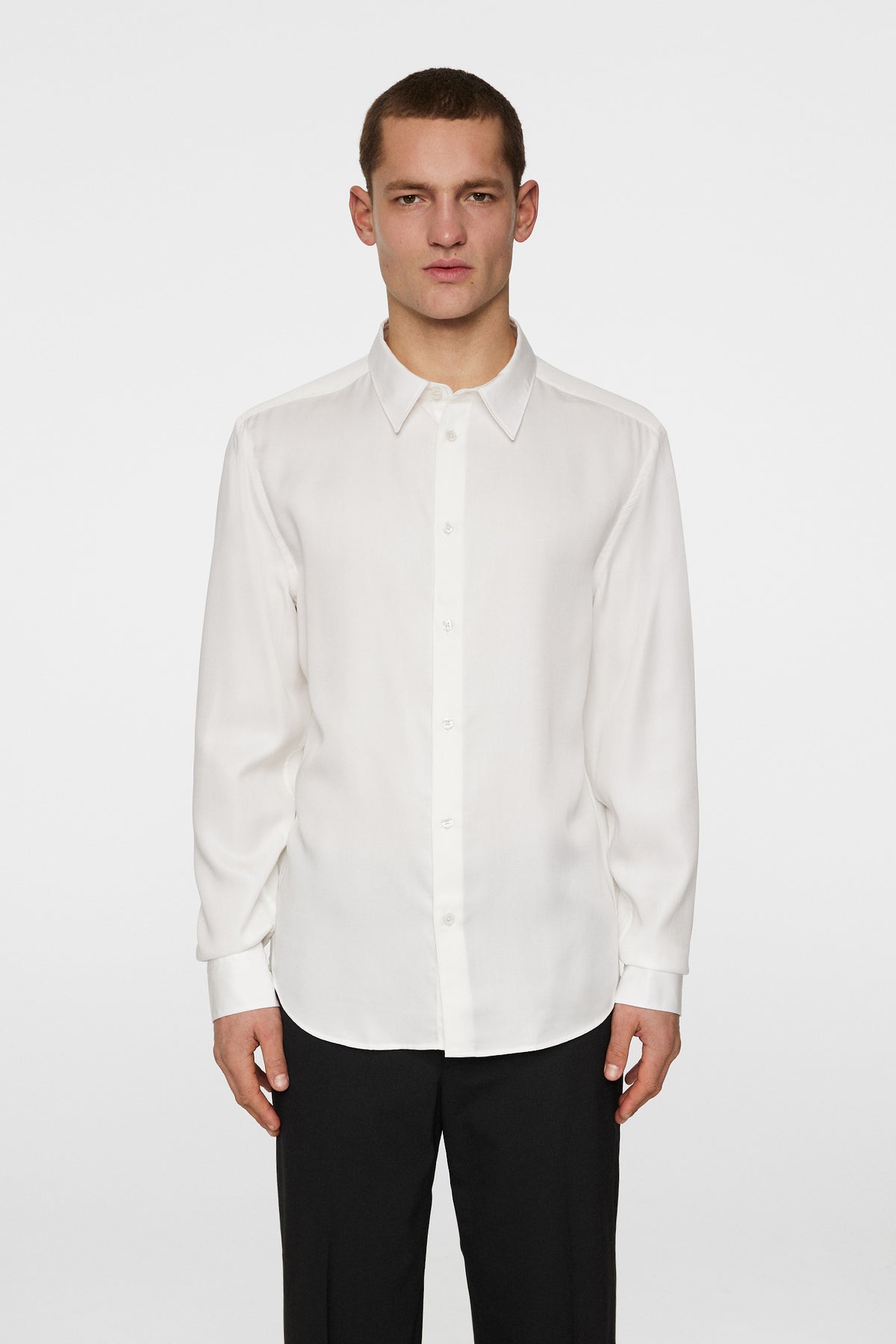 Slim LS Comfort Tencel Shirt in Cloud White by J.Lindeberg