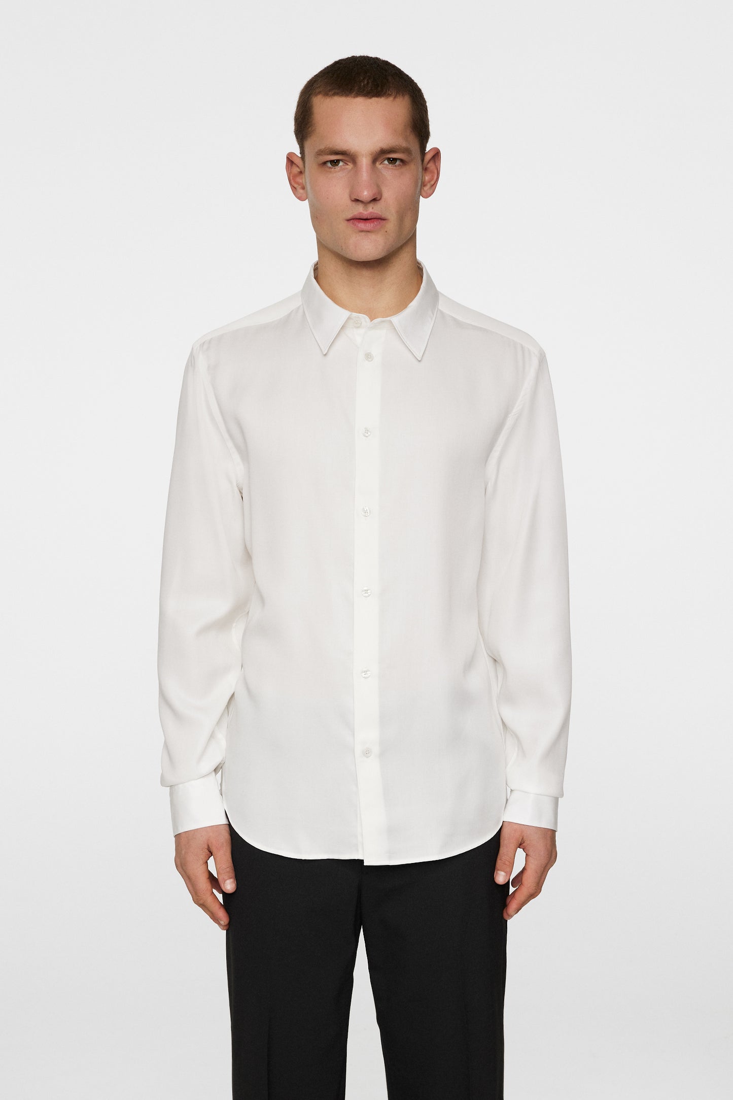 Slim LS Comfort Tencel Shirt in Cloud White by J.Lindeberg