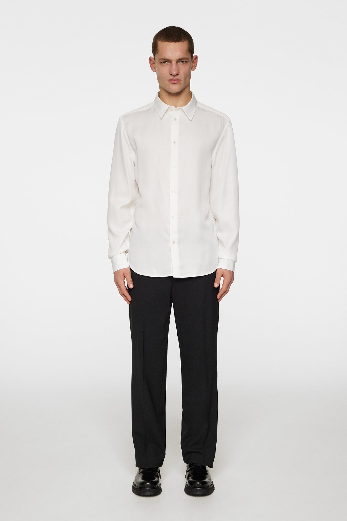 Slim LS Comfort Tencel Shirt in Cloud White by J.Lindeberg