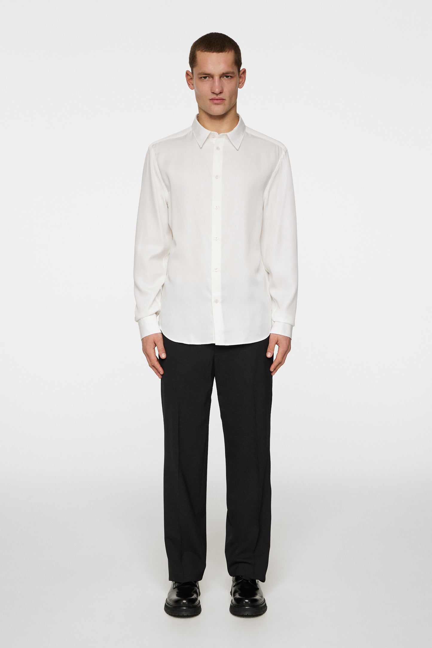 Slim LS Comfort Tencel Shirt in Cloud White by J.Lindeberg