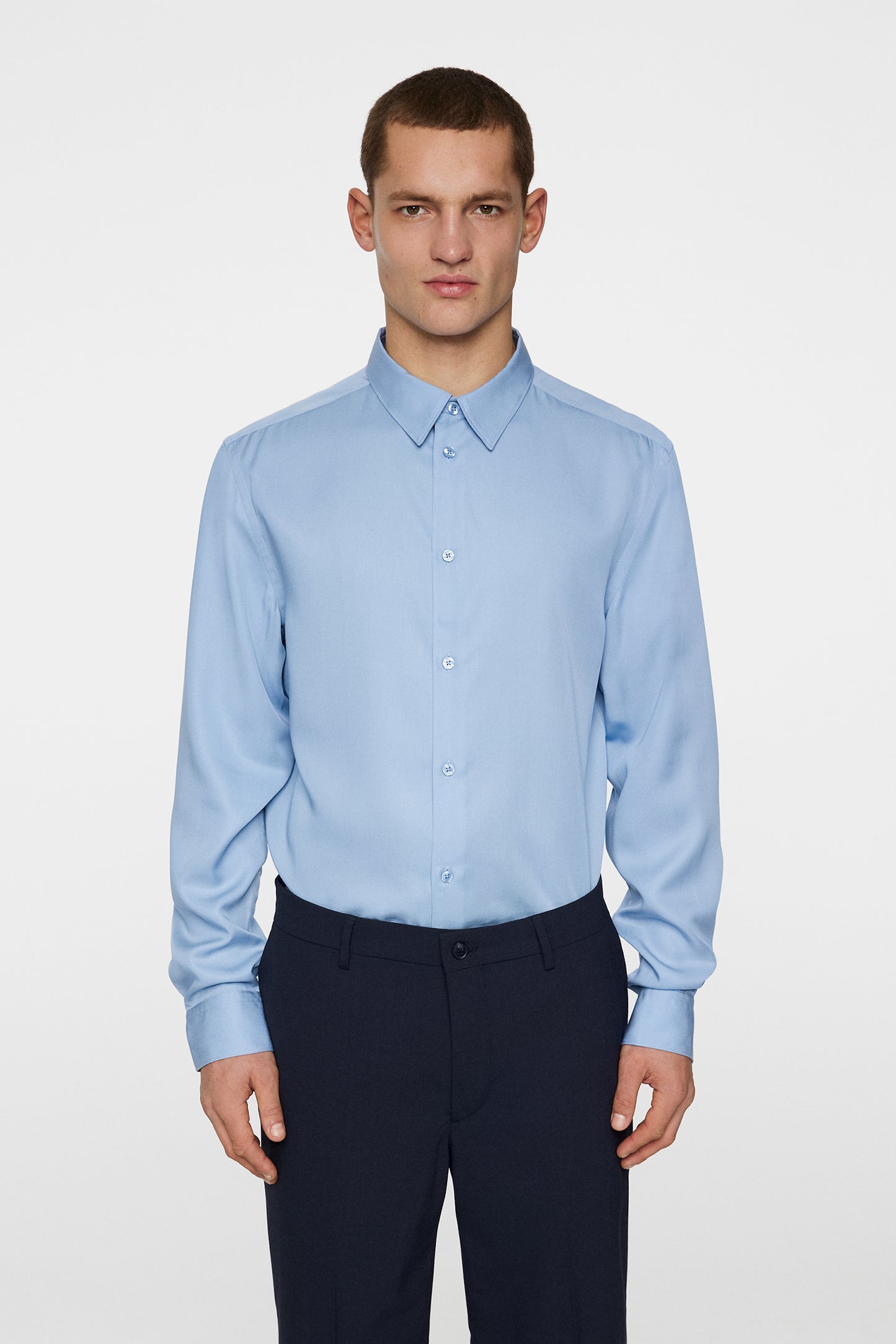 Slim LS Comfort Tencel Shirt in Rain Washed by J.Lindeberg
