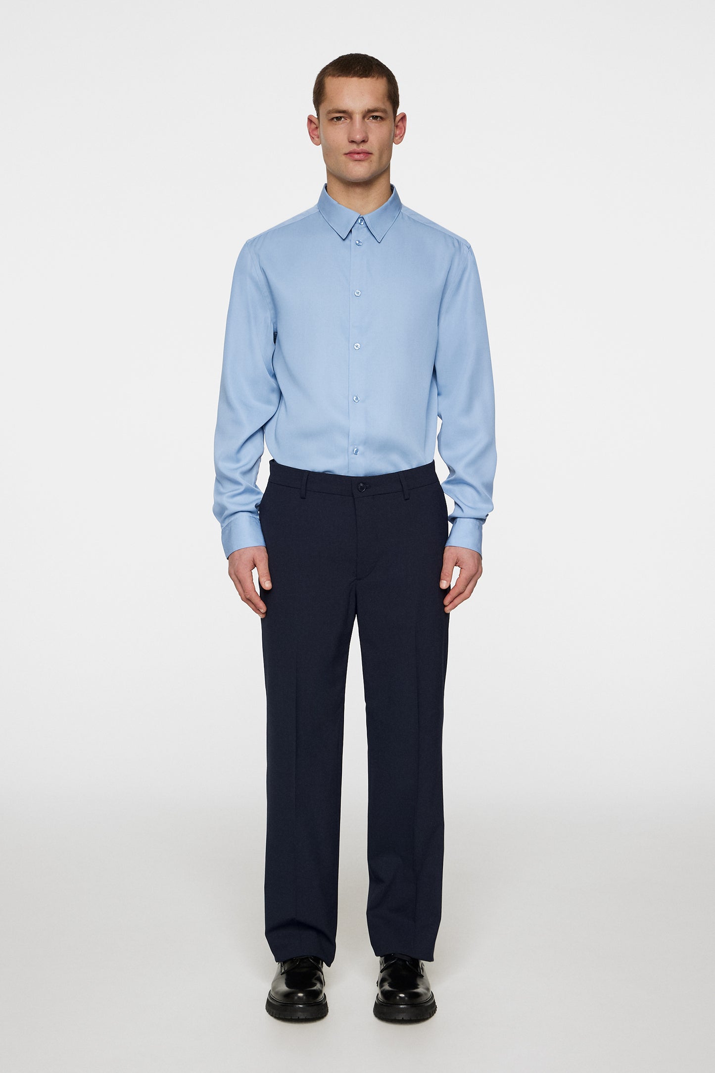 Slim LS Comfort Tencel Shirt in Rain Washed by J.Lindeberg