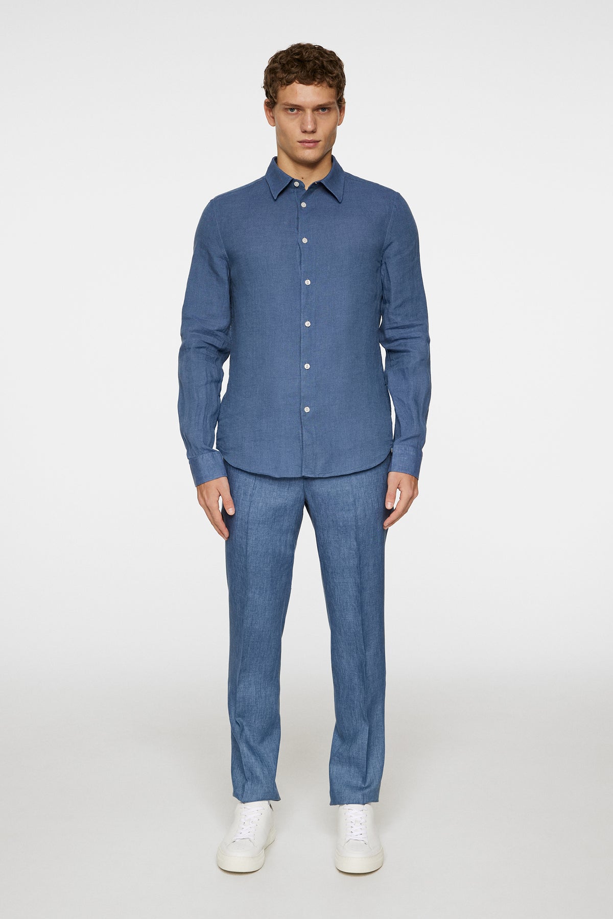 Slim LS Linen Melange Shirt in Rain Washed by J.Lindeberg