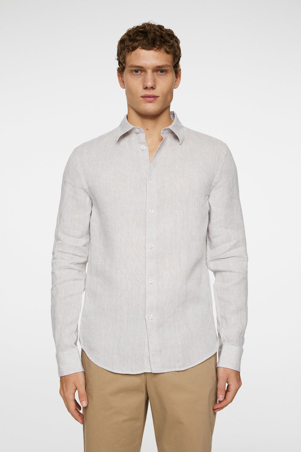 Slim LS Linen Melange Shirt / Moonbeam
