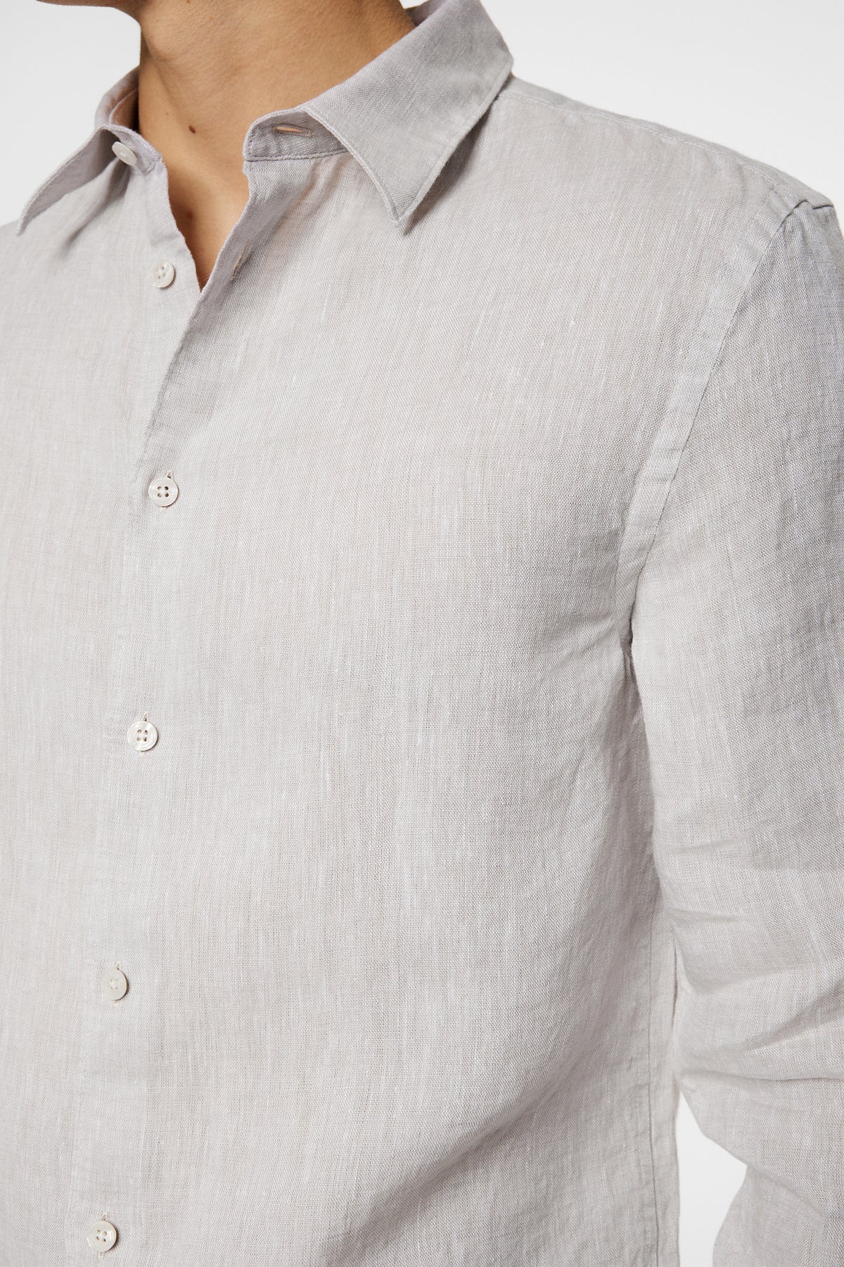 Slim LS Linen Melange Shirt in Moonbeam by J.Lindeberg