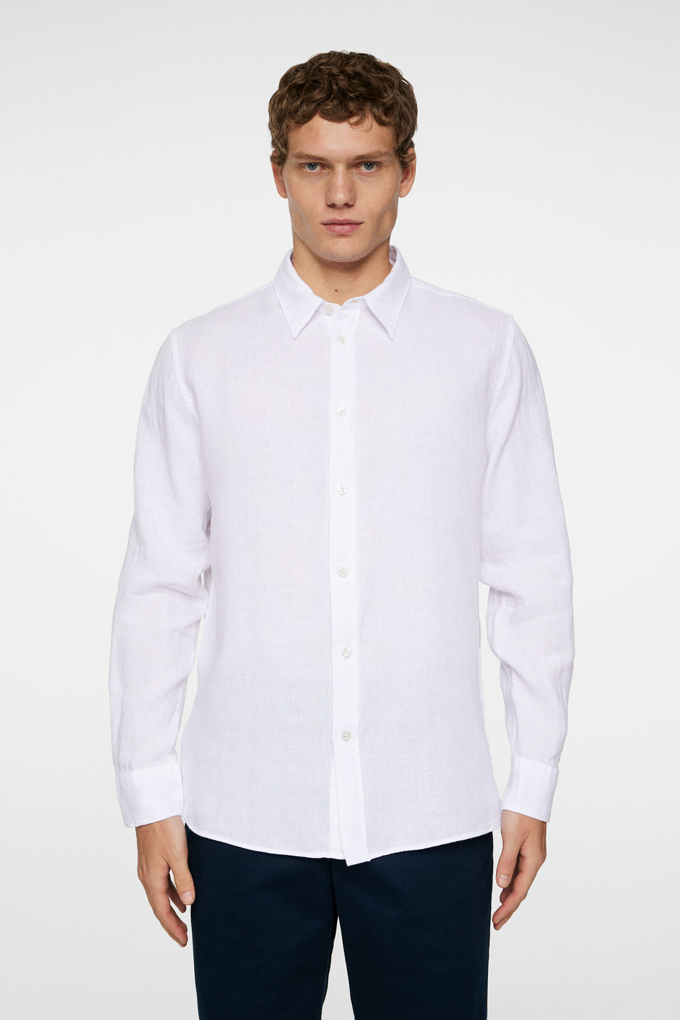 Reg LS Clean Linen Shirt / White