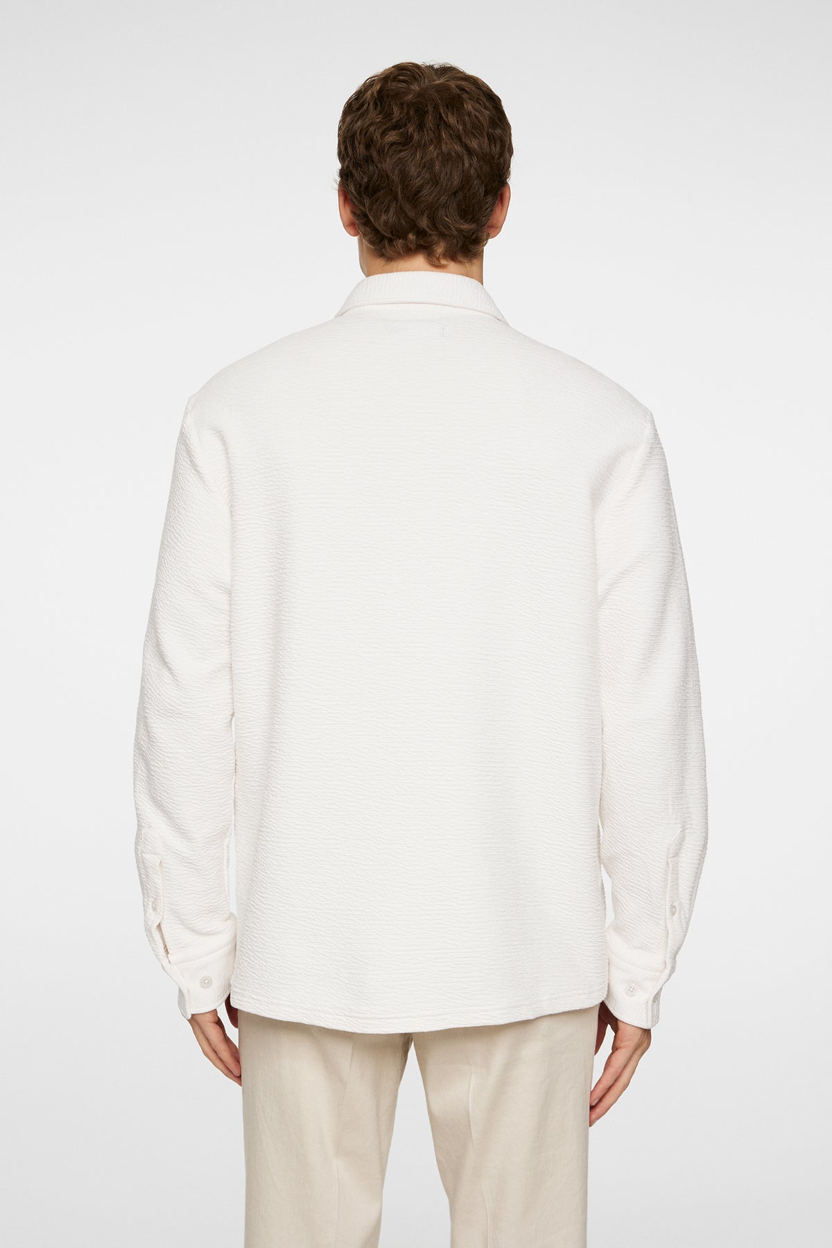 Reg LS Crinkle Jersey Shirt in Cloud White by J.Lindeberg