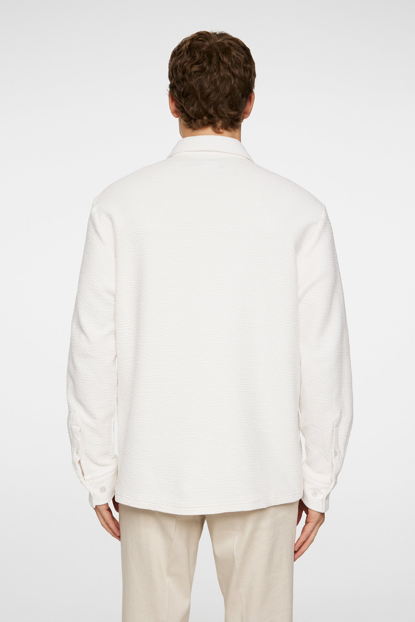 Reg LS Crinkle Jersey Shirt in Cloud White by J.Lindeberg