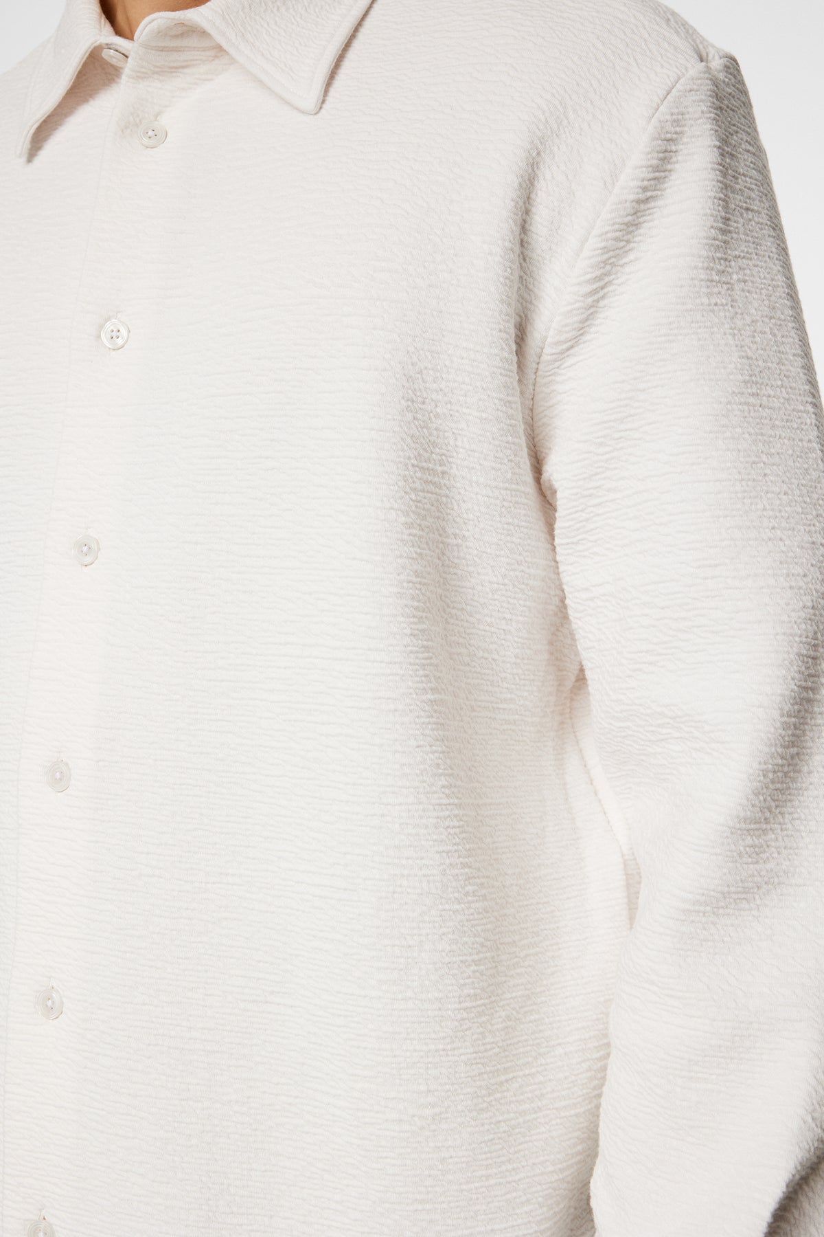 Reg LS Crinkle Jersey Shirt in Cloud White by J.Lindeberg
