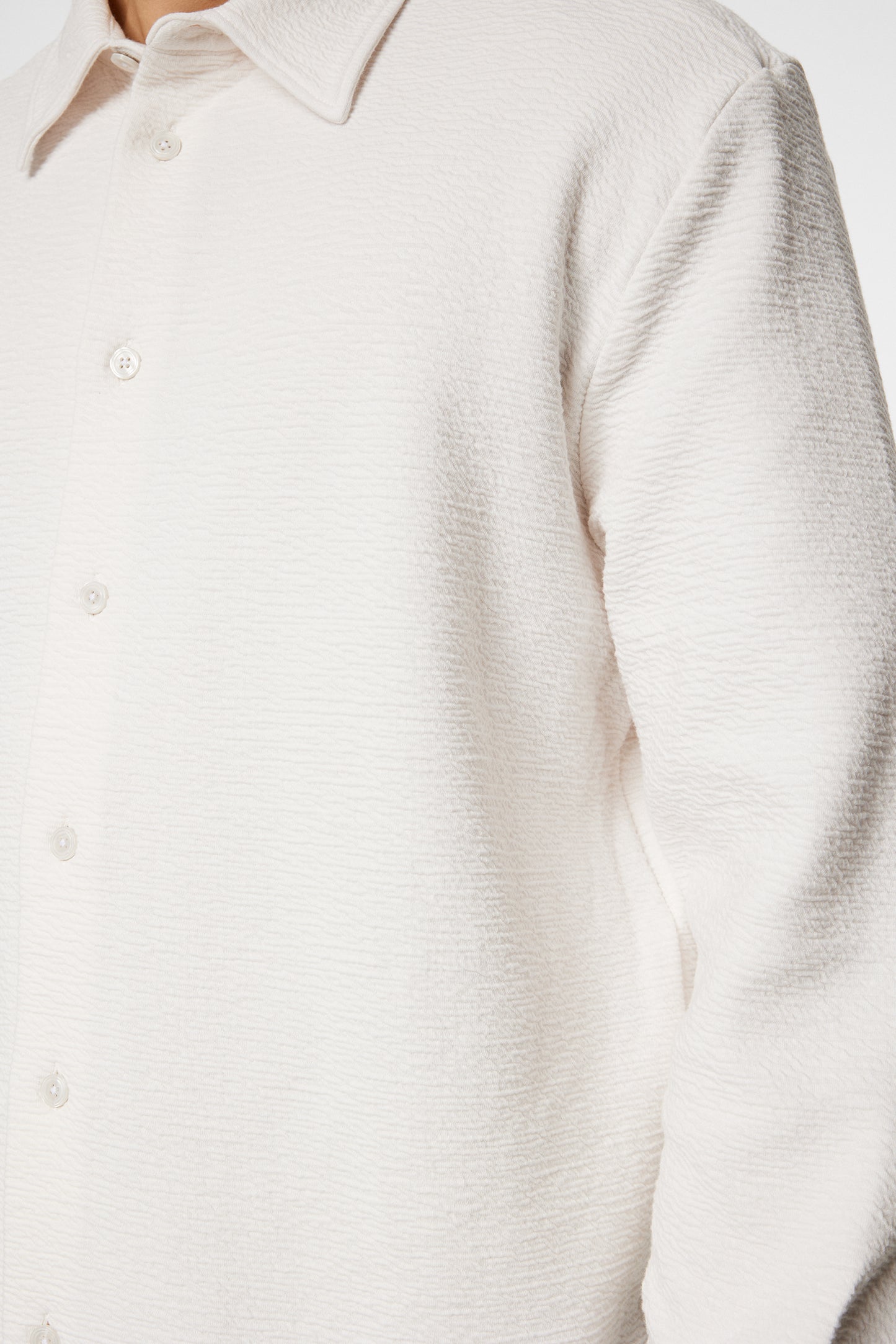 Reg LS Crinkle Jersey Shirt in Cloud White by J.Lindeberg