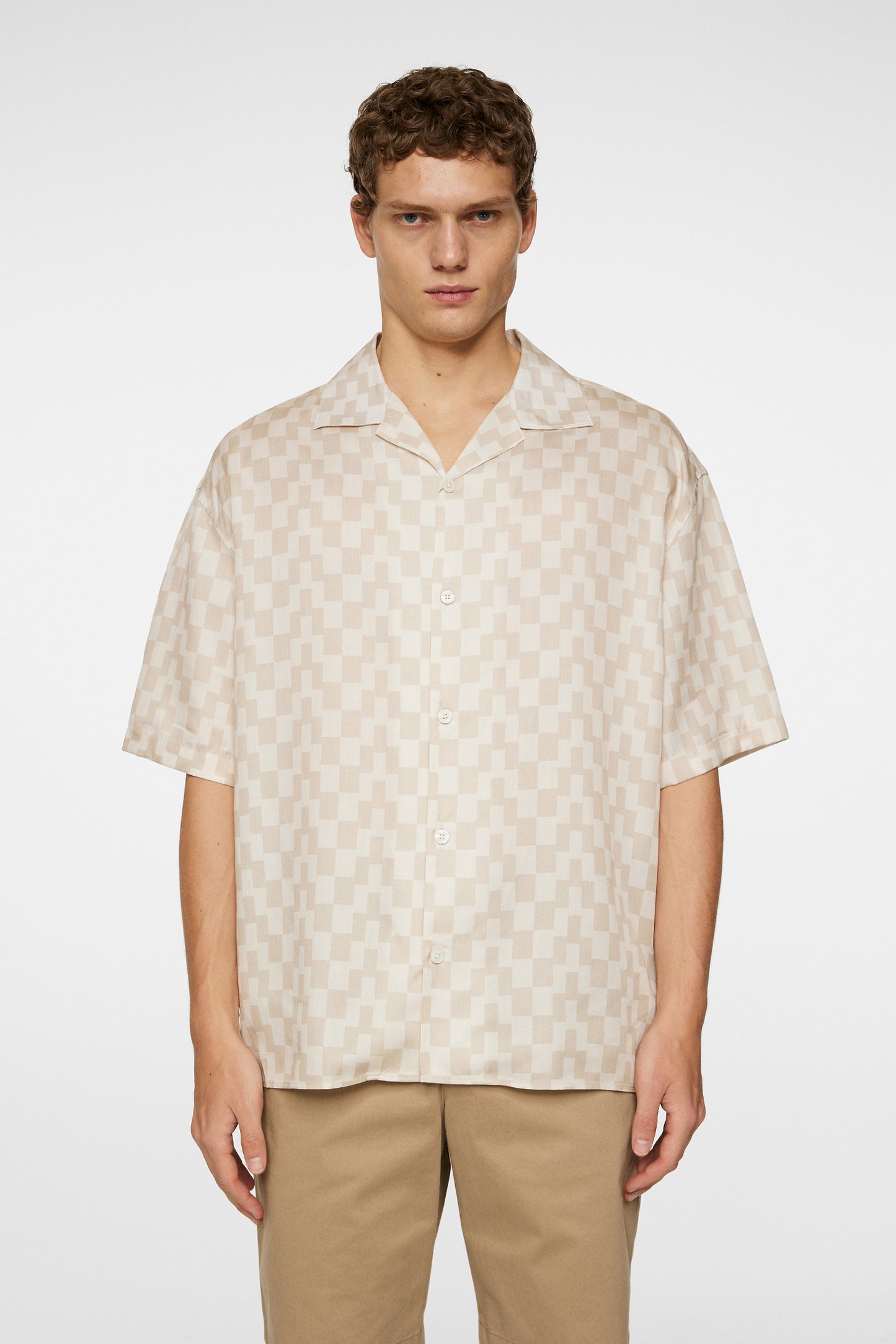 Ellis Stack Bridge Print Shirt in Moonbeam by J.Lindeberg