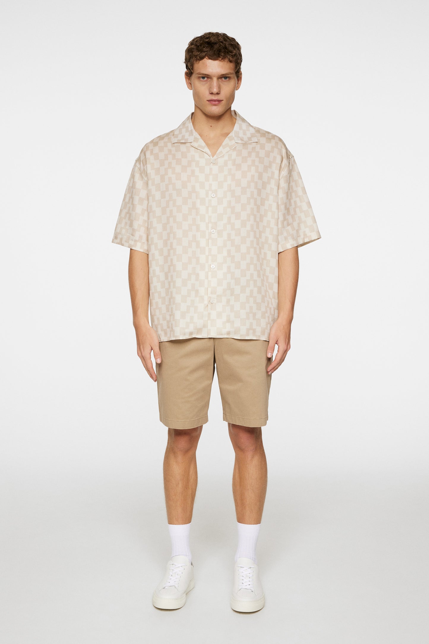 Ellis Stack Bridge Print Shirt in Moonbeam by J.Lindeberg