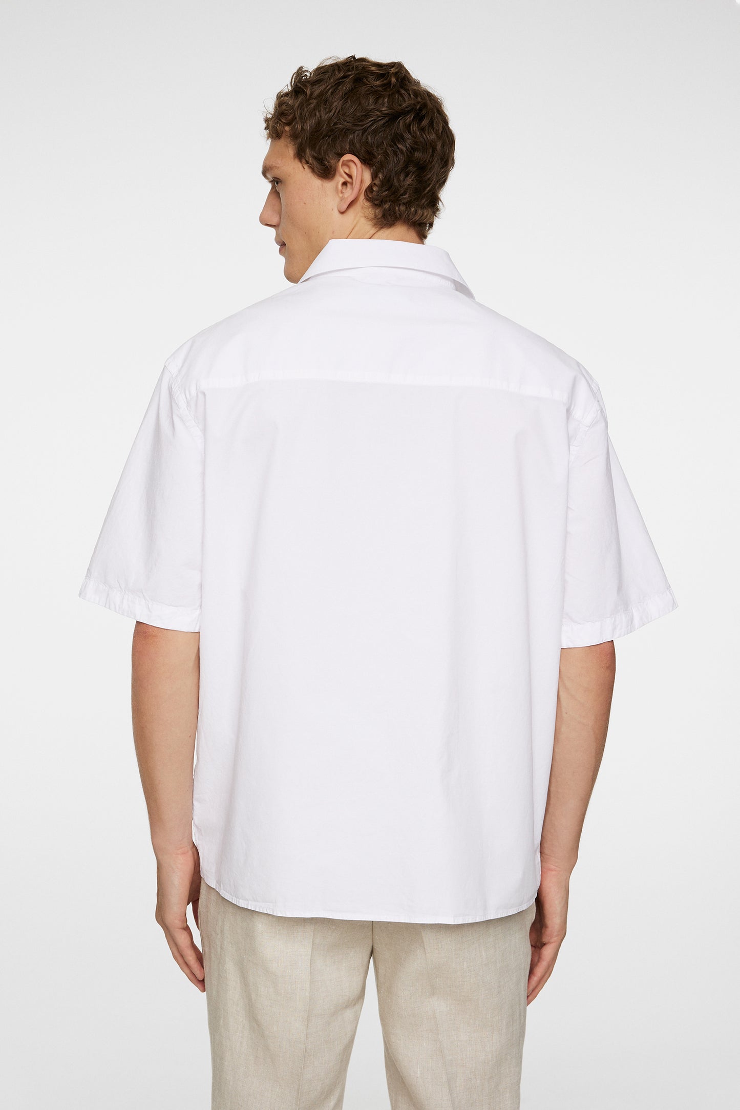 Ellis White Cotton Shirt in White by J.Lindeberg