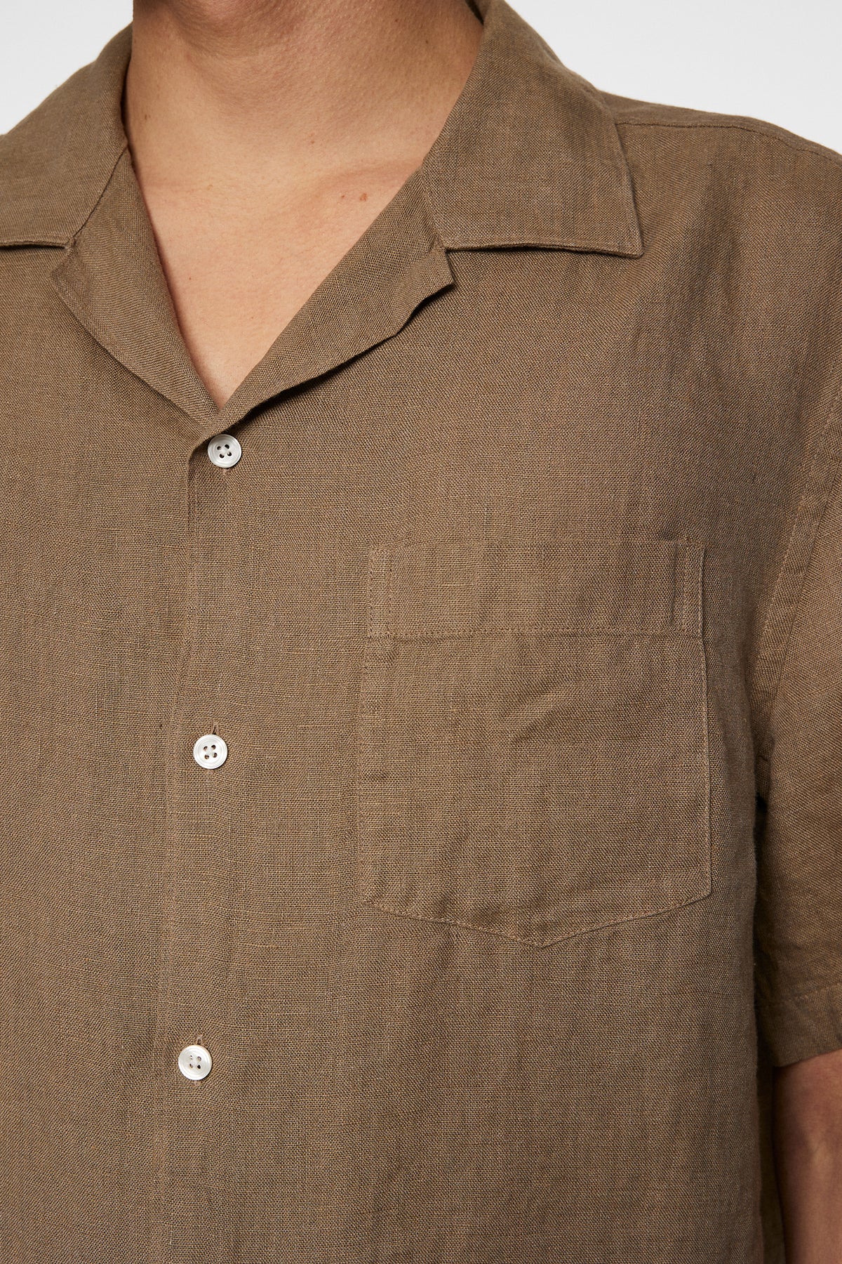 Elio Linen Melange Shirt in Sepia Tint by J.Lindeberg
