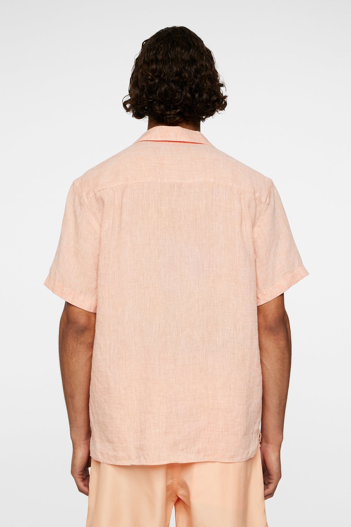 Elio Linen Melange Shirt in Mock Orange by J.Lindeberg