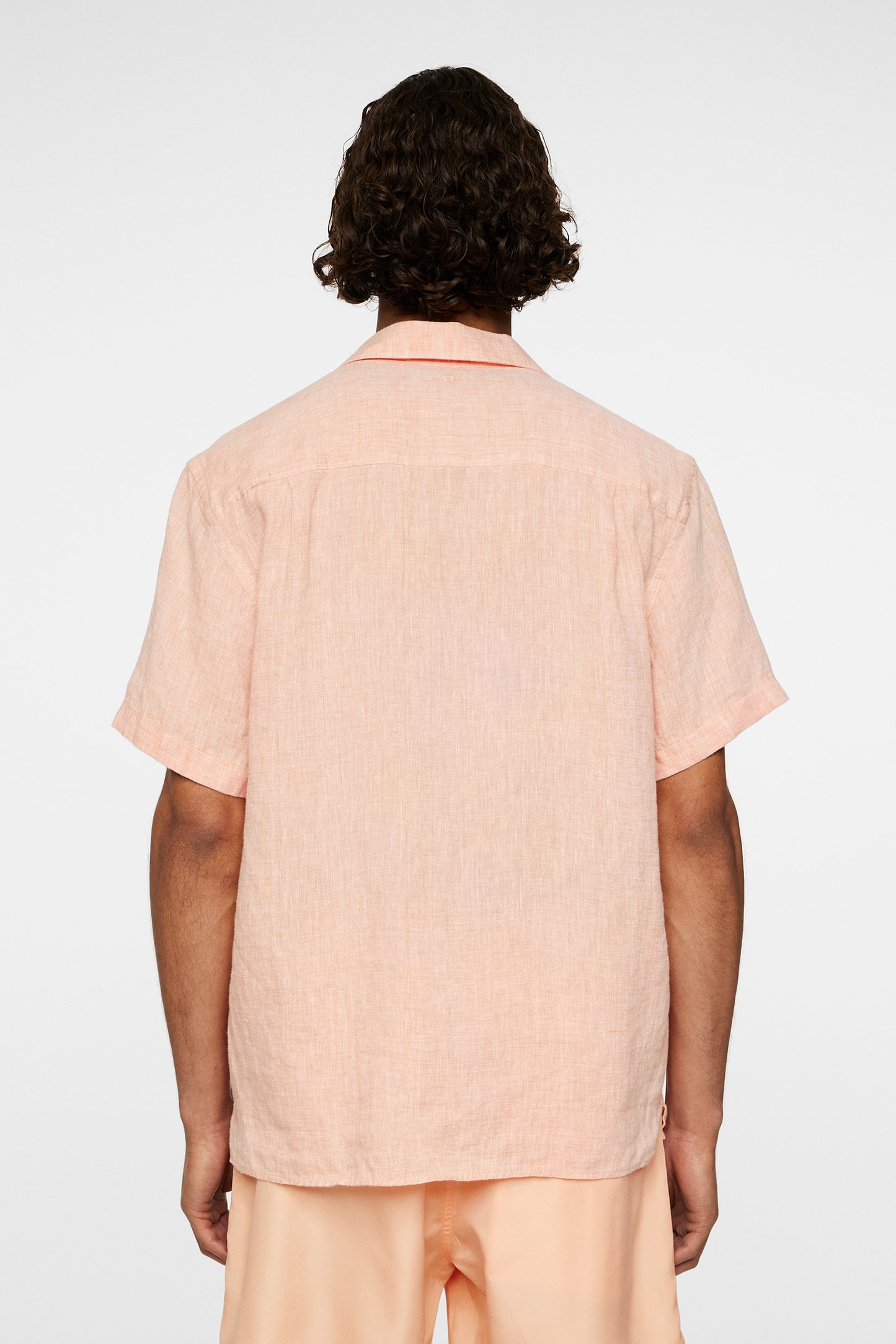 Elio Linen Melange Shirt in Mock Orange by J.Lindeberg