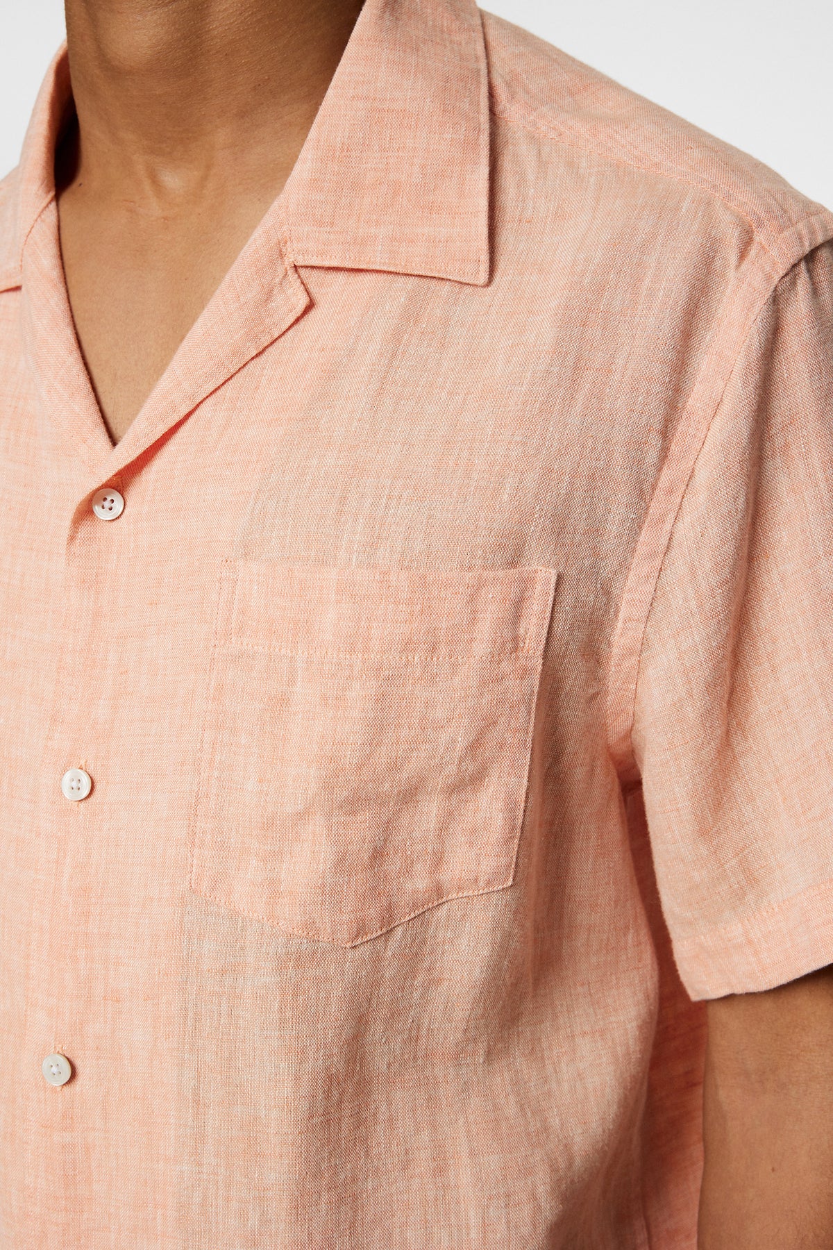 Elio Linen Melange Shirt in Mock Orange by J.Lindeberg