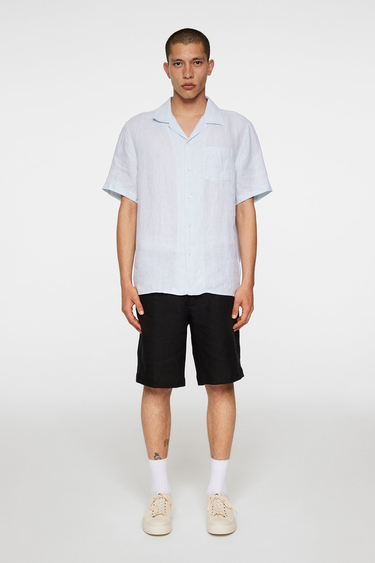 Elio Linen Melange Shirt in Winter Sky by J.Lindeberg