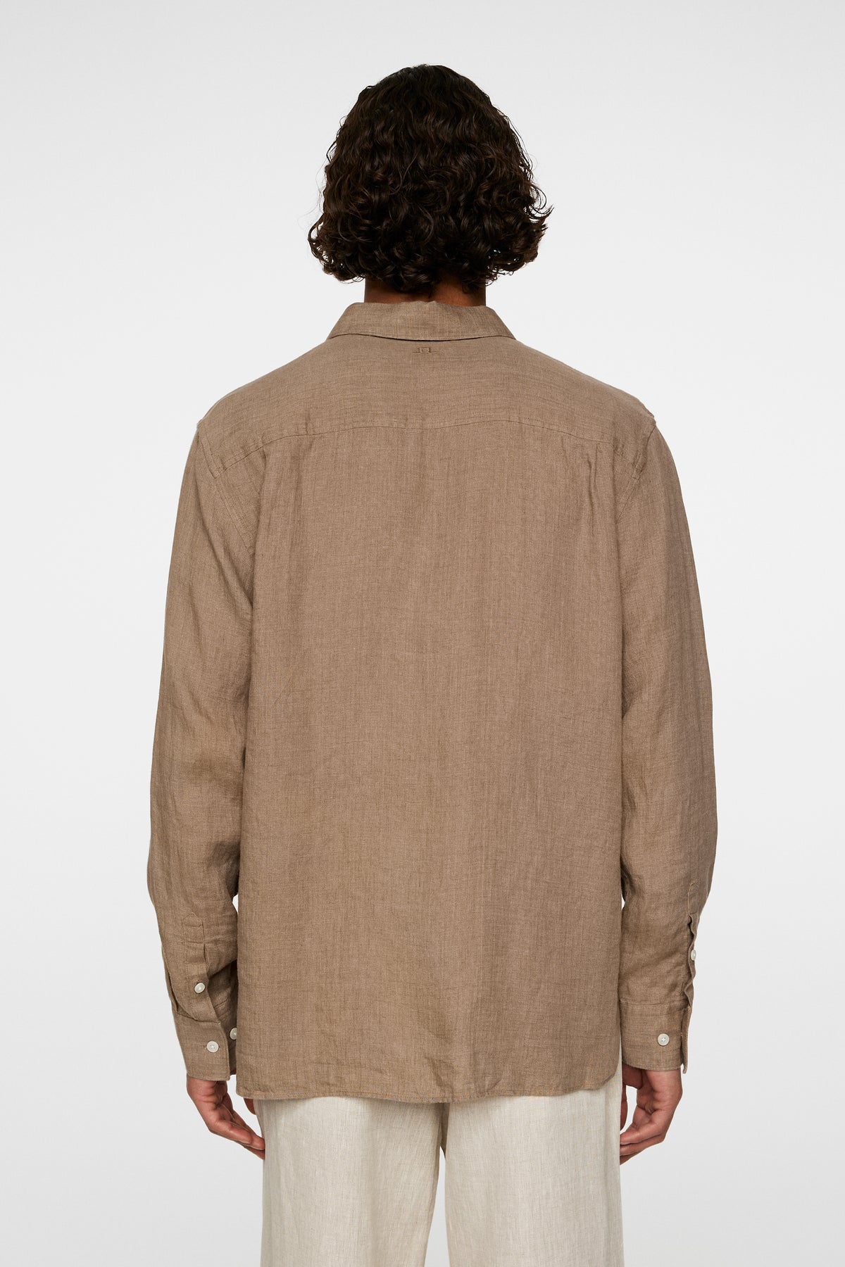 Reg LS Linen Melange Shirt in Sepia Tint by J.Lindeberg