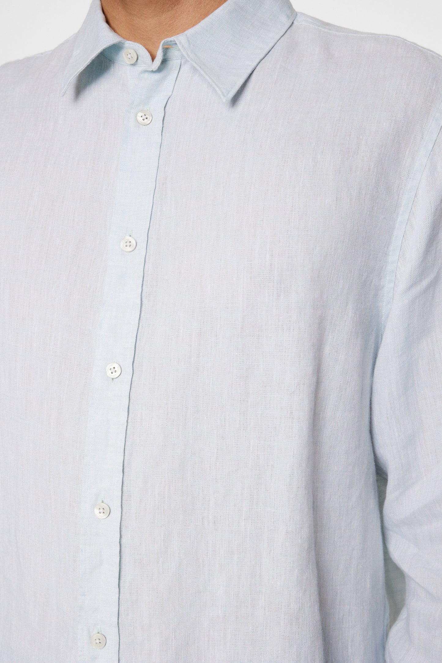 Reg LS Linen Melange Shirt in Winter Sky by J.Lindeberg