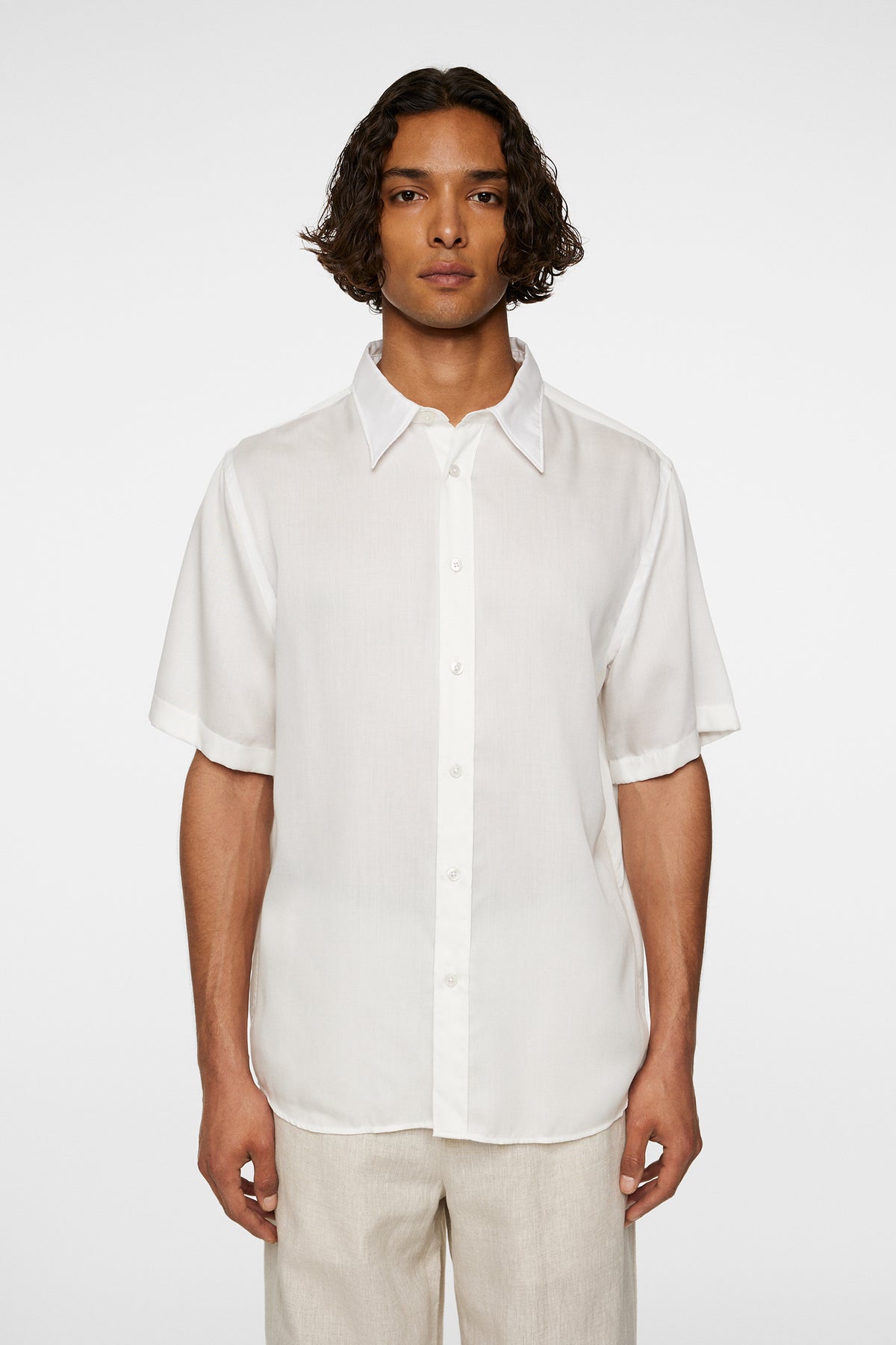 Reg SS Light Tencel Shirt in Cloud White by J.Lindeberg