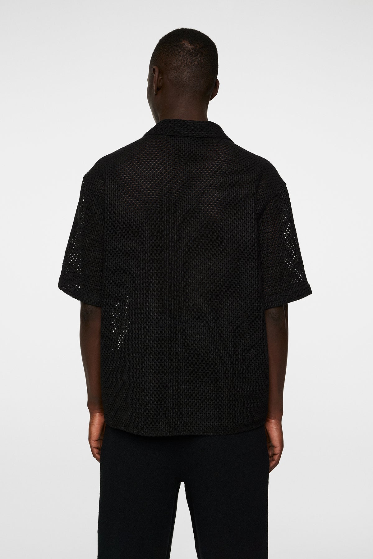 Ellis Crochet Shirt in Black by J.Lindeberg