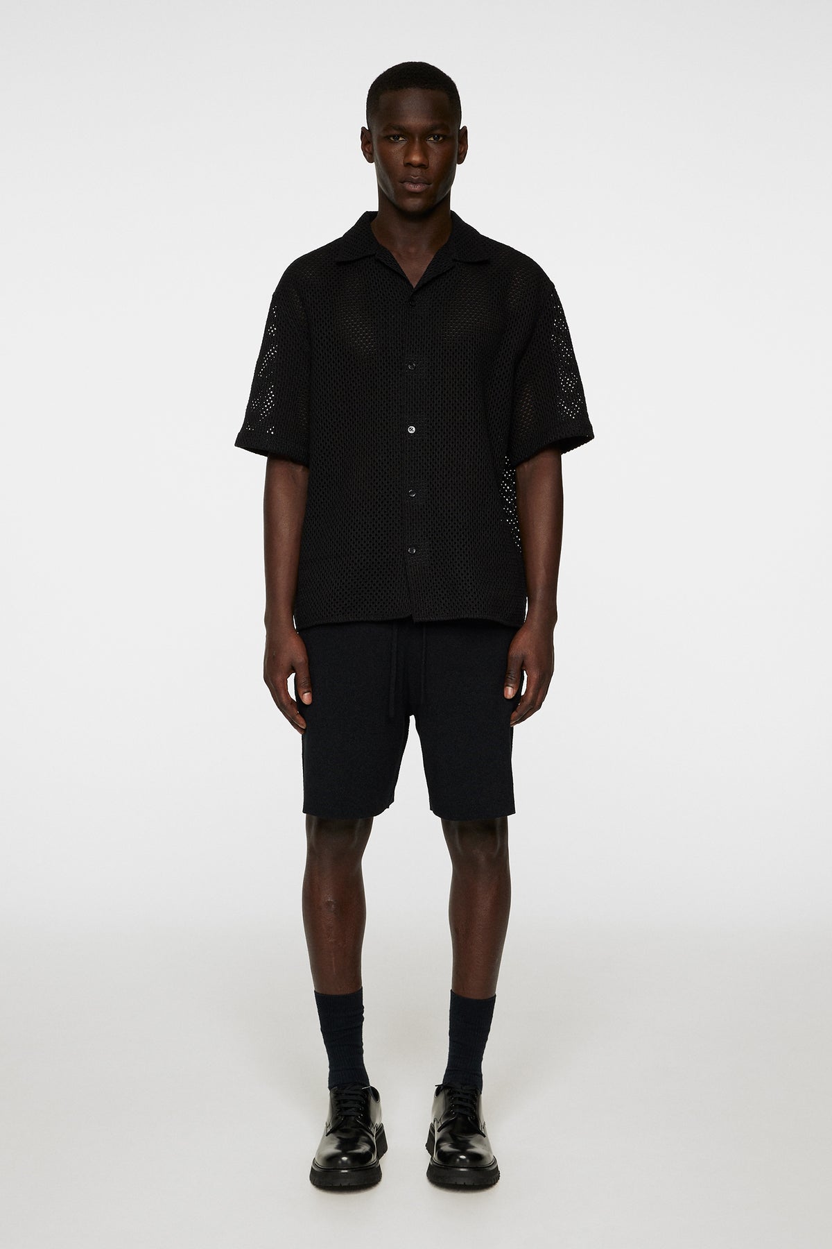 Ellis Crochet Shirt in Black by J.Lindeberg