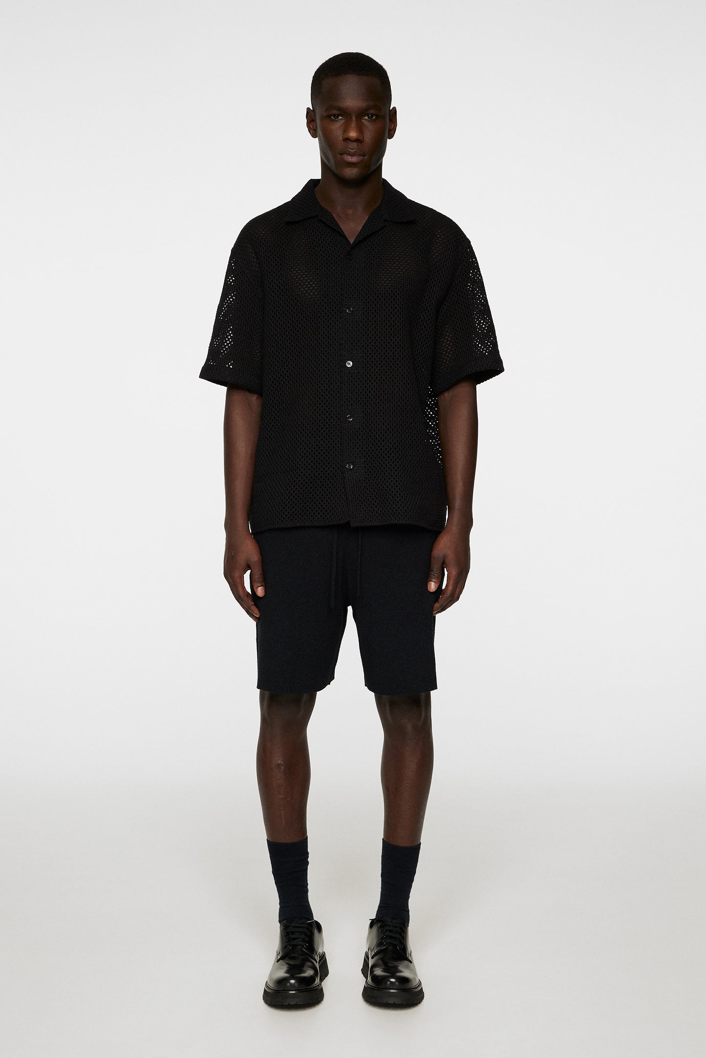 Ellis Crochet Shirt in Black by J.Lindeberg