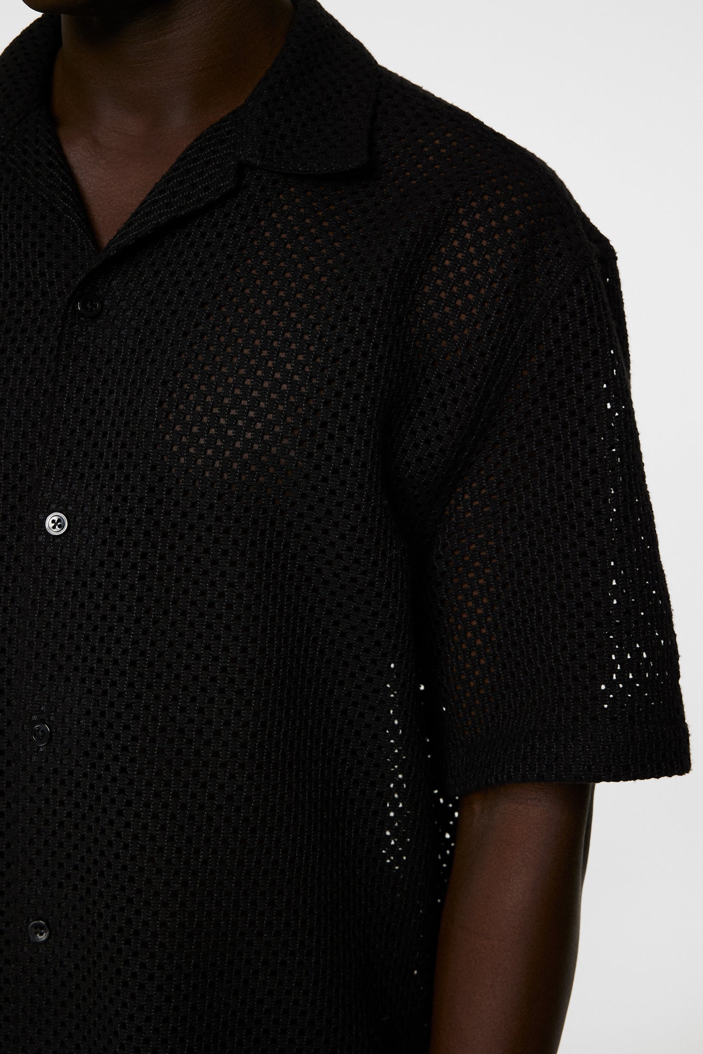 Ellis Crochet Shirt in Black by J.Lindeberg
