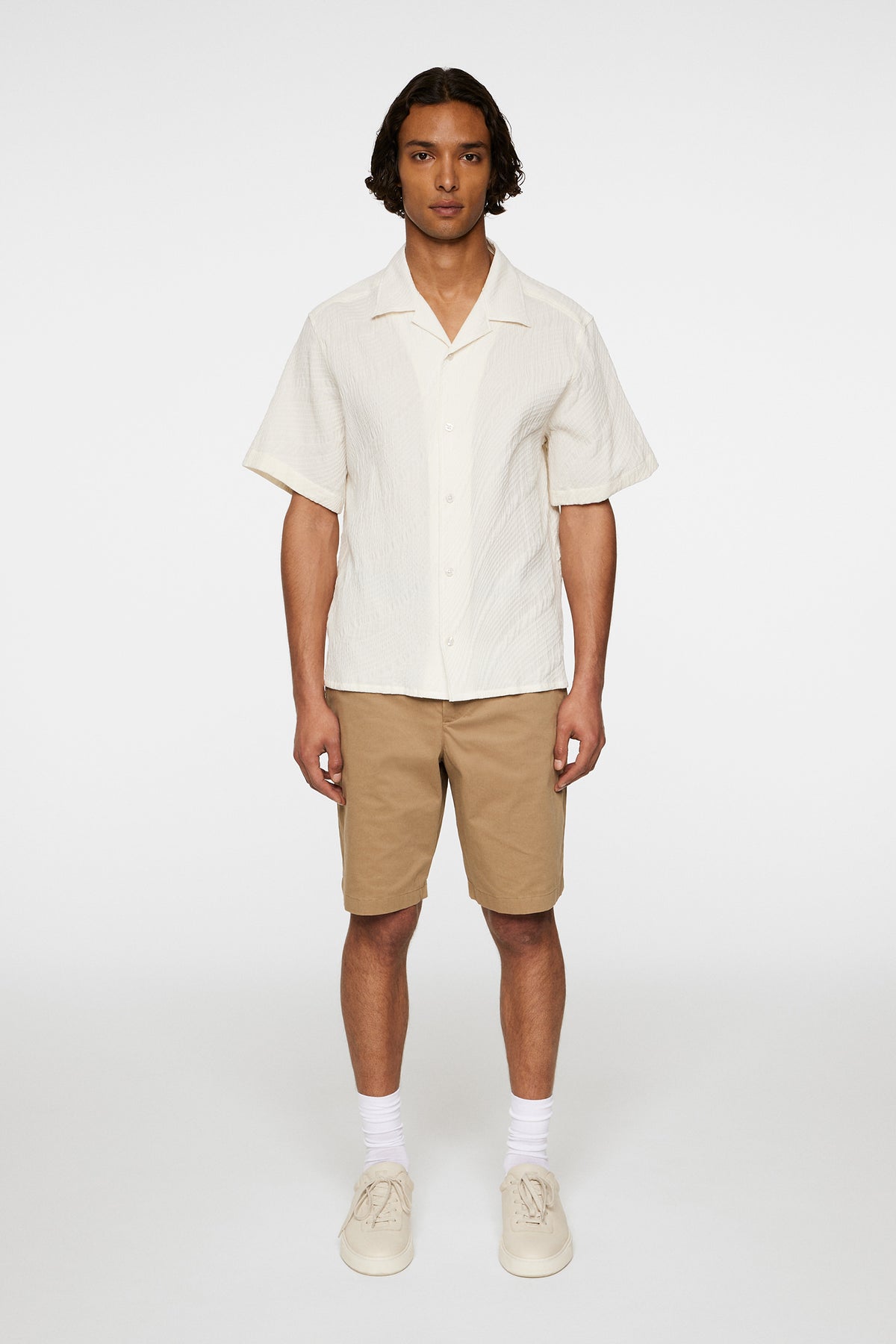 Donso Stretch Texture Shirt in Moonbeam by J.Lindeberg