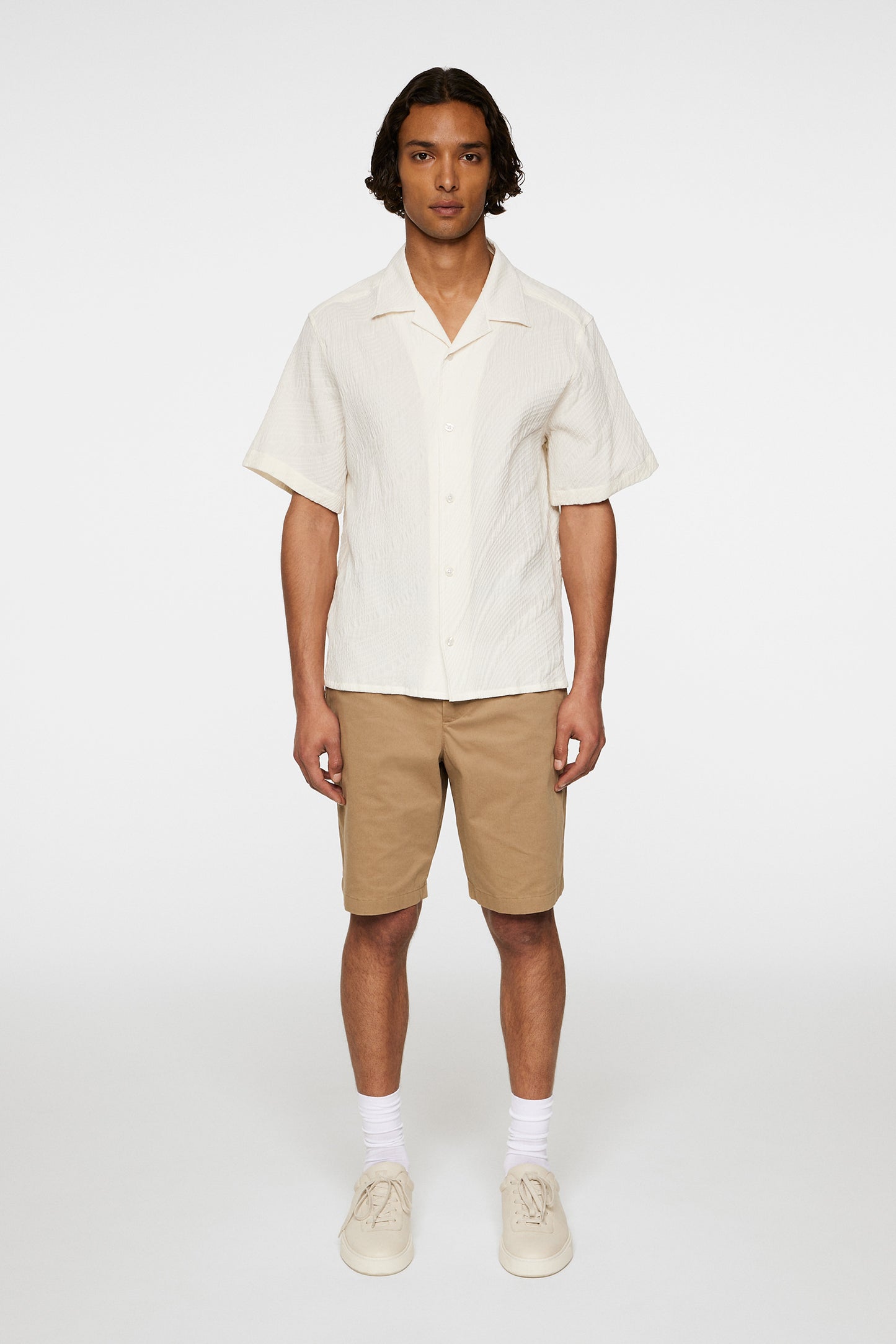 Donso Stretch Texture Shirt in Moonbeam by J.Lindeberg