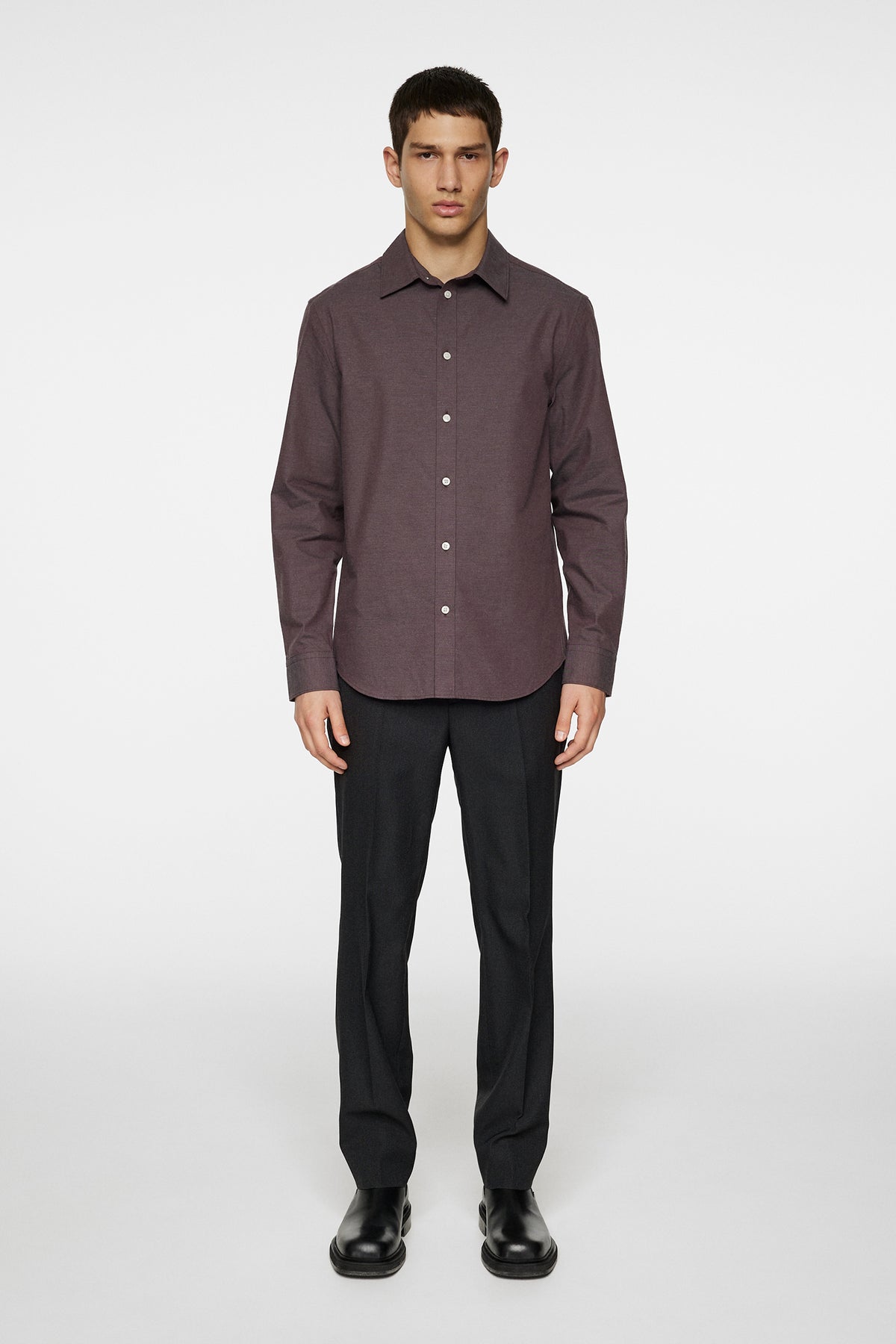 Slim Light Flannel Shirt in Huckleberry by J.Lindeberg