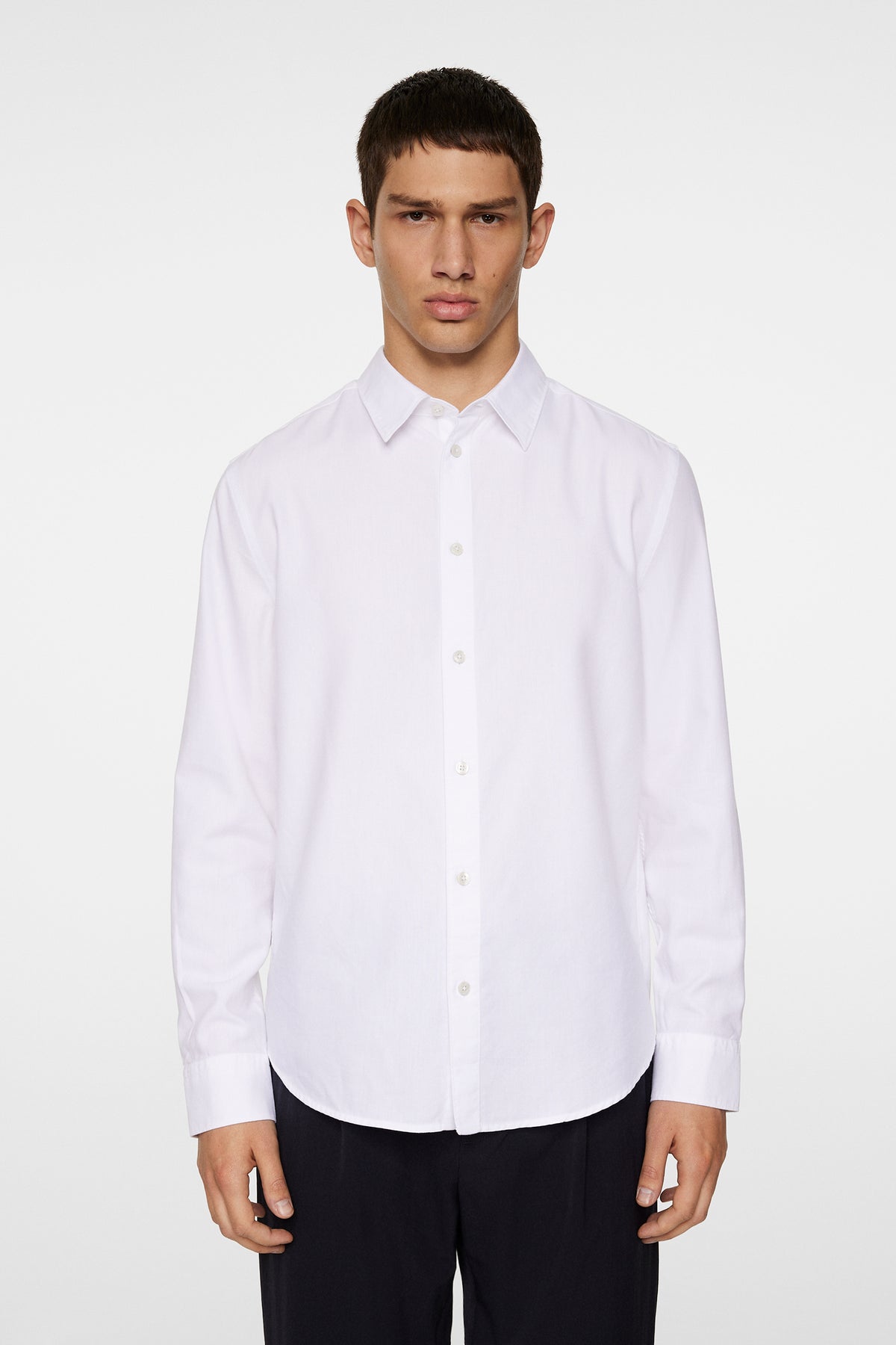 Slim LS Cotton Tencel Shirt in White by J.Lindeberg