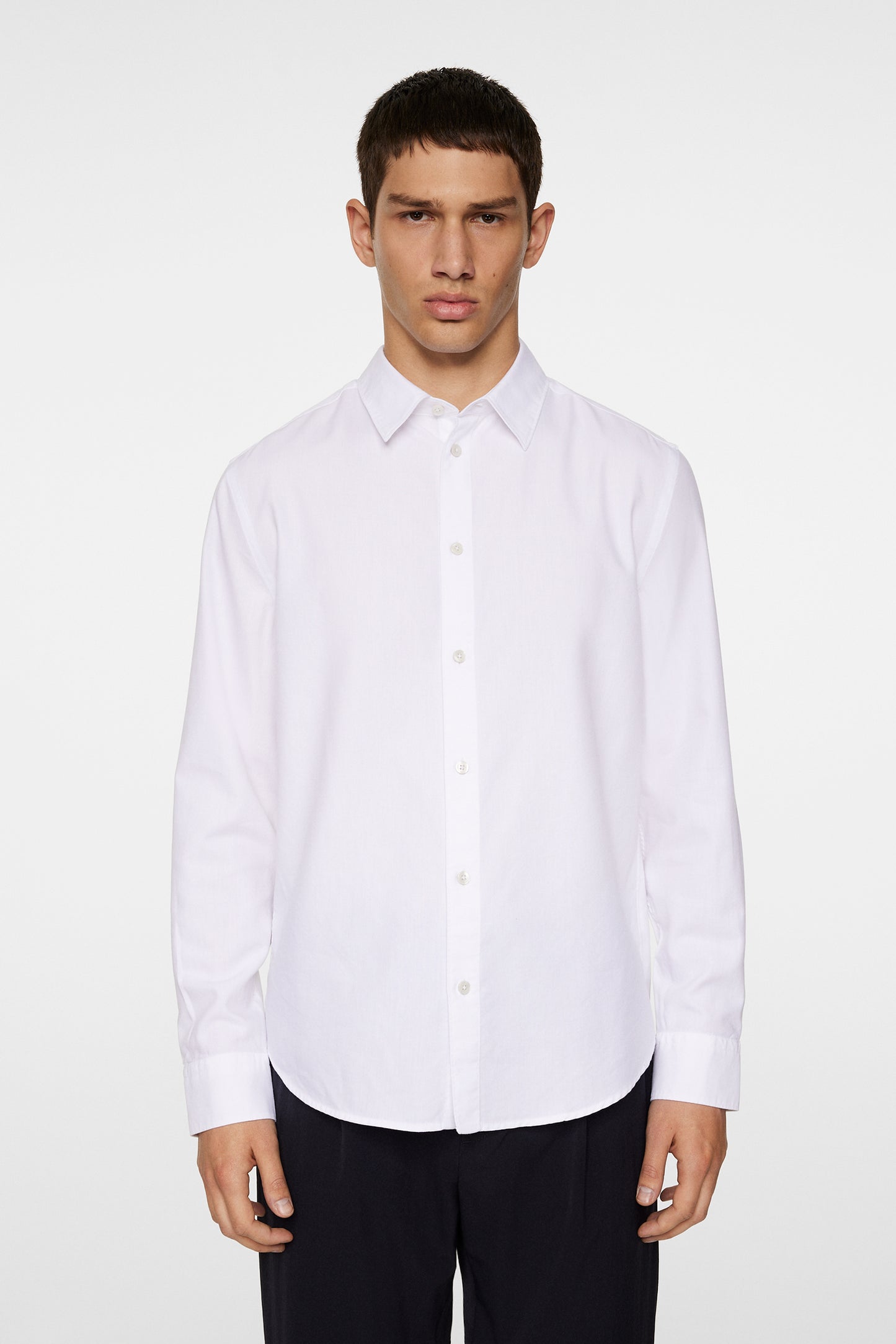 Slim LS Cotton Tencel Shirt in White by J.Lindeberg